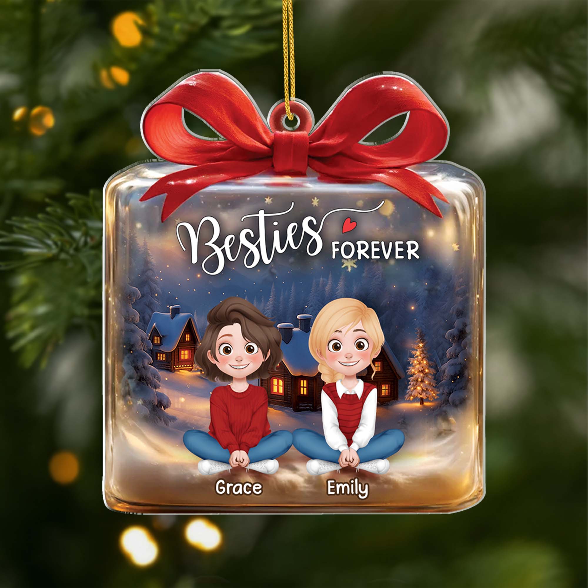 5523OUS1 personalized besties gifts acrylic christmas ornament 5523OKTAA