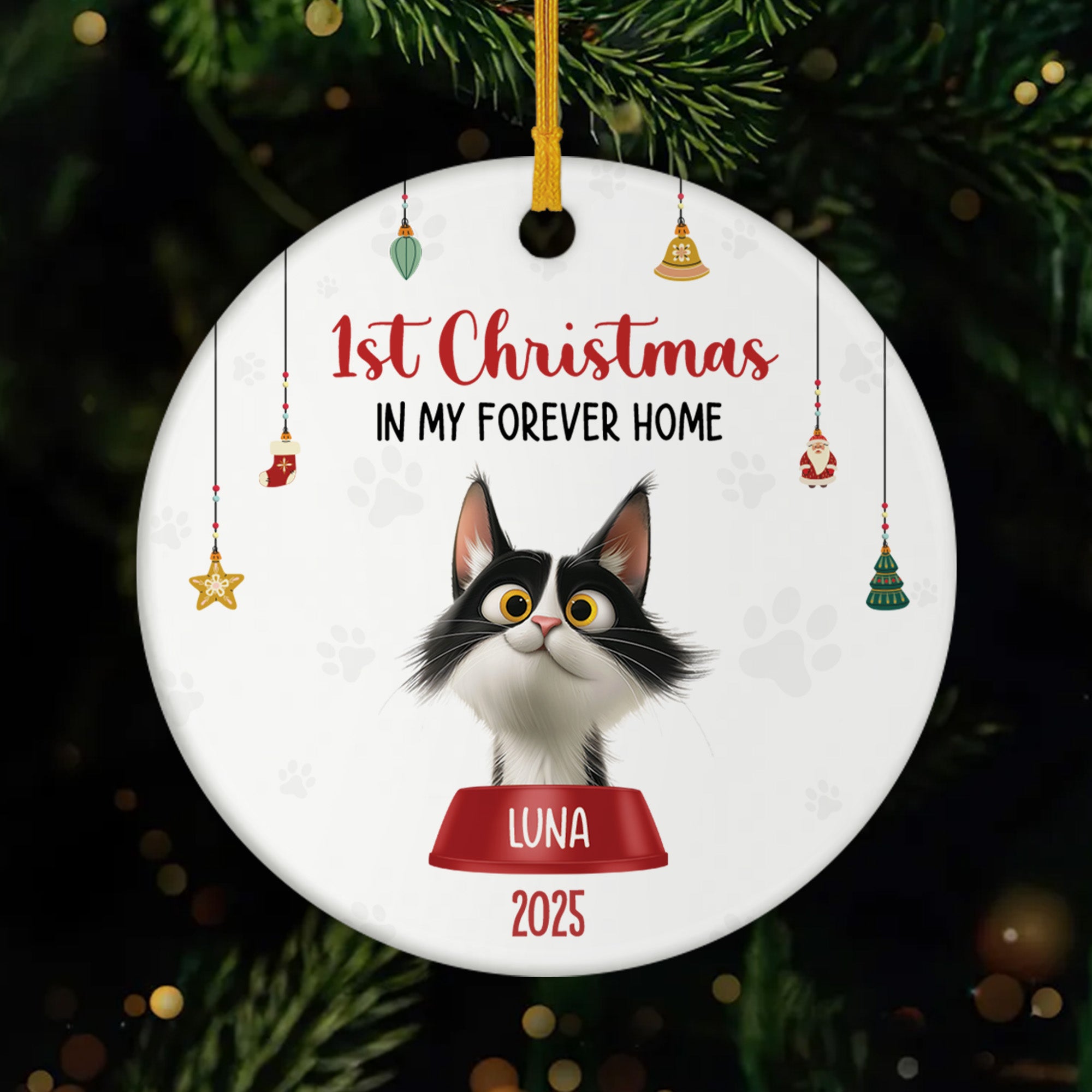 5526OUS1 personalized gifts for cat owners ceramic christmas ornaments 5526O8UND