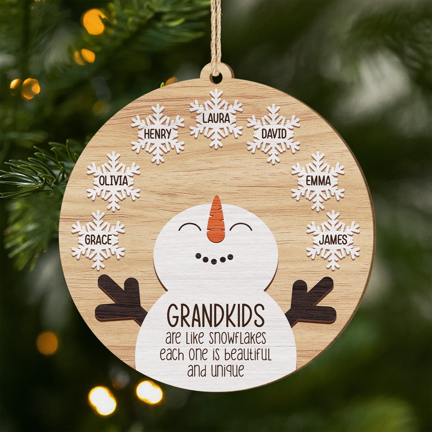 5535OUS1 personalized 1 layered wood ornament grandparent christmas gifts 5535OTVZI