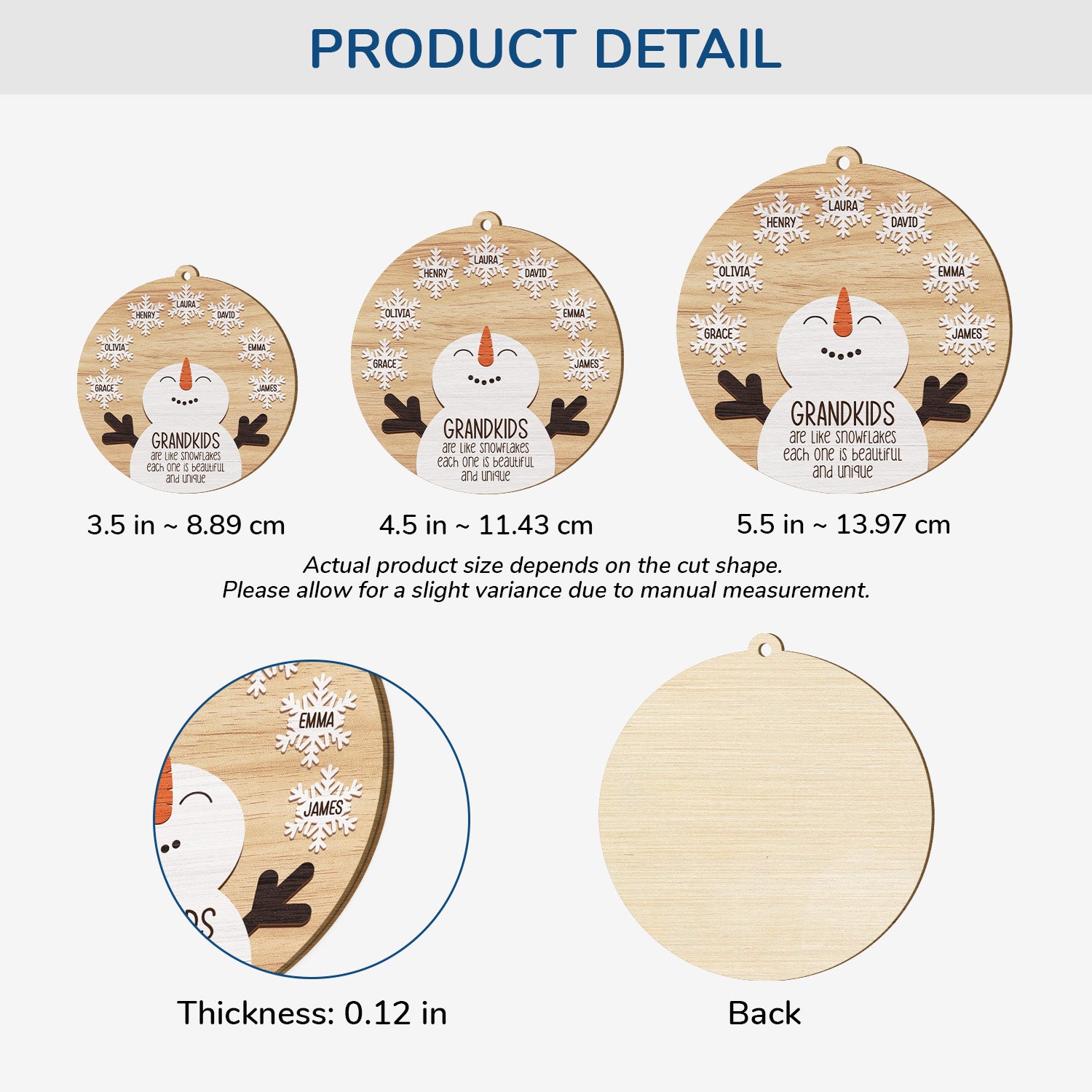 5535OUS3 personalized 1 layered wood ornament grandparent christmas gifts 5535OTVZI