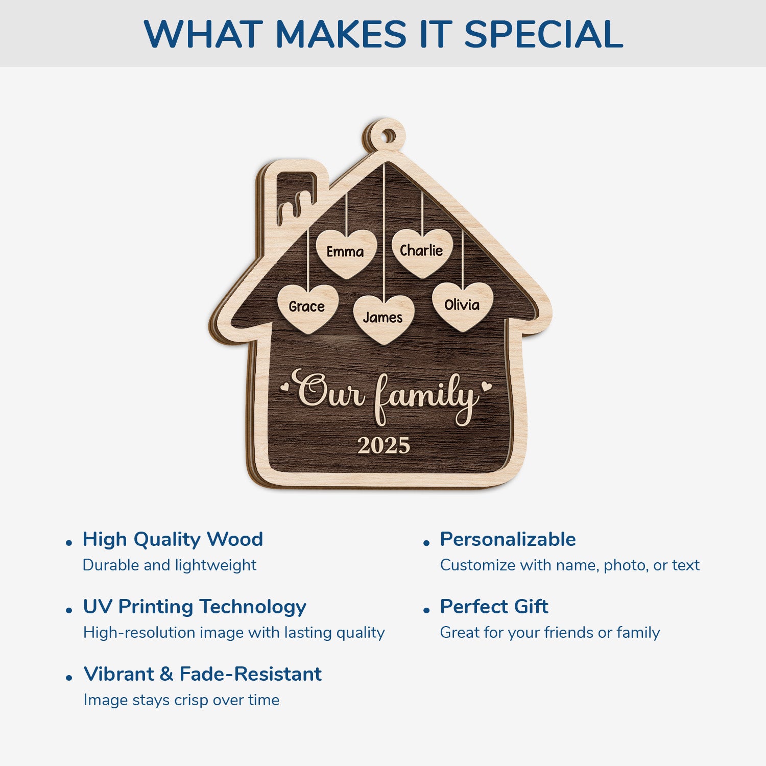 5543OUS4 personalized family gifts 2 layered wooden house ornaments 5543O8LTI