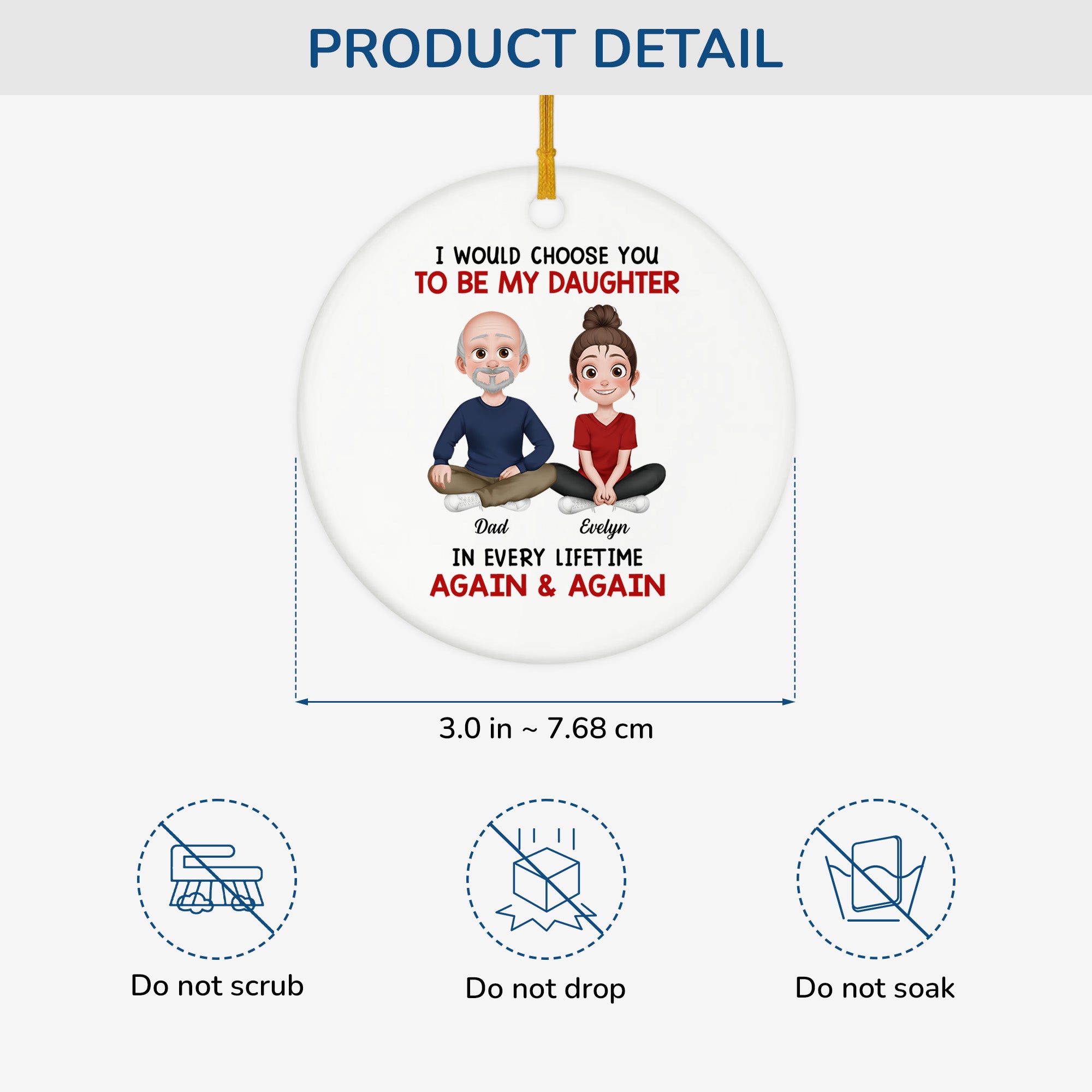 5545OUS3 personalized ceramic ornaments gifts for daughter from dad 5545O8LAA