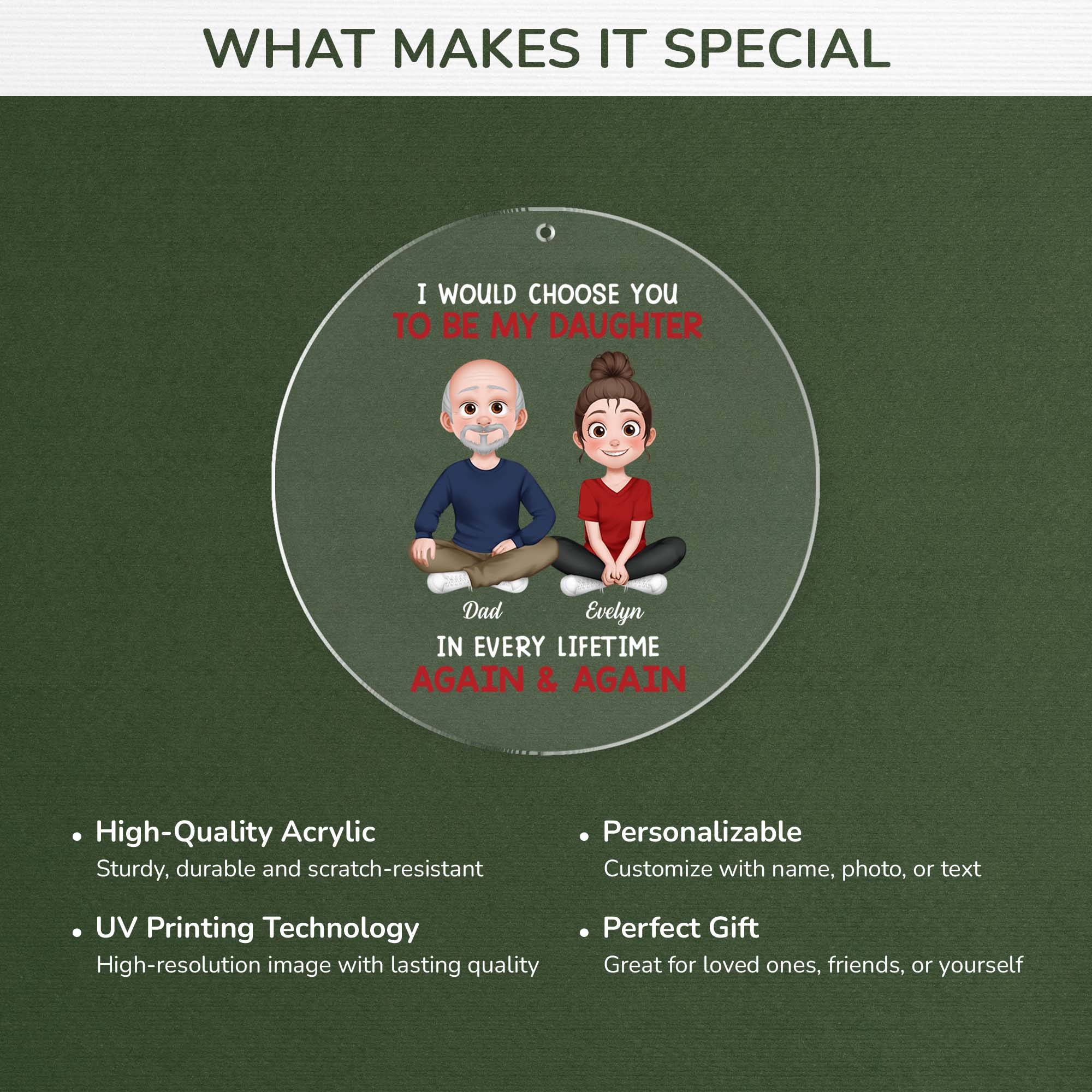 5545OUS4 personalized acrylic ornaments gifts for daughter from dad 5545O8LAA