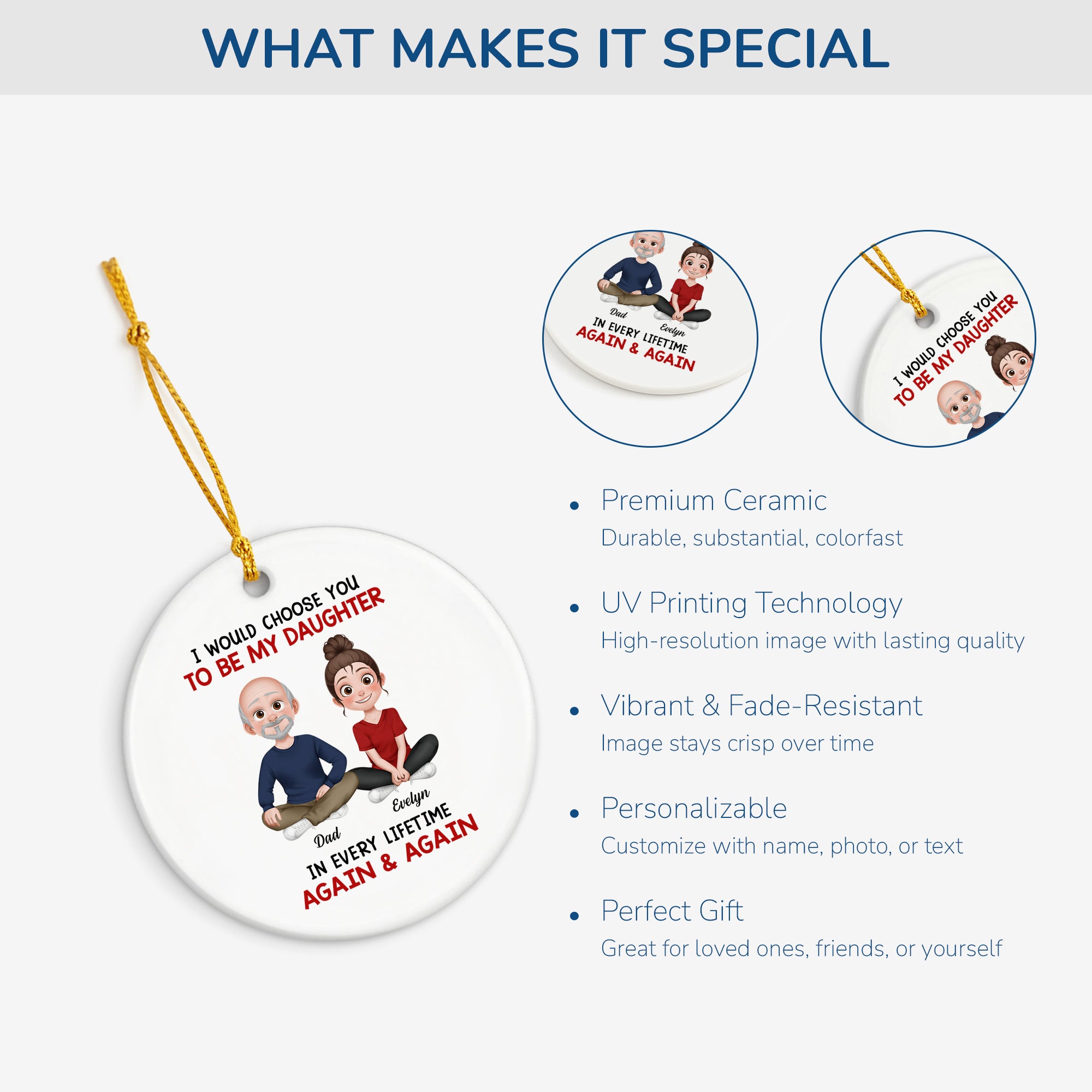 5545OUS4 personalized ceramic ornaments gifts for daughter from dad 5545O8LAA