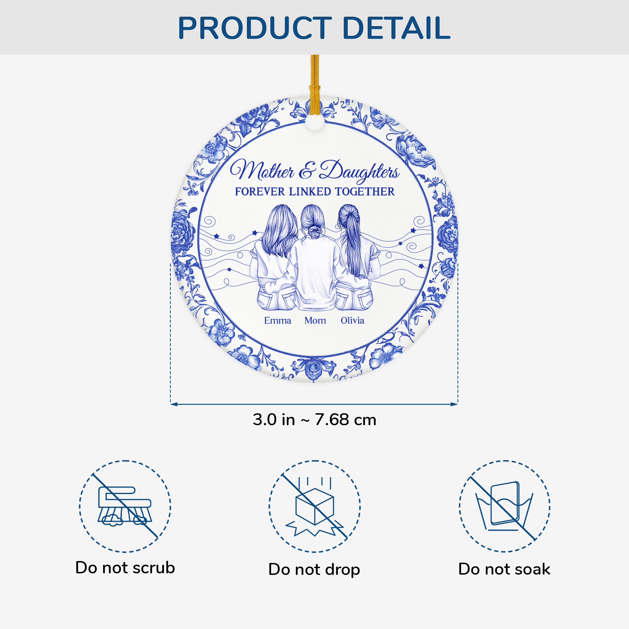 5551OUK3 custom mom gifts forever linked together_ ceramic ornaments 5551O5Z5A