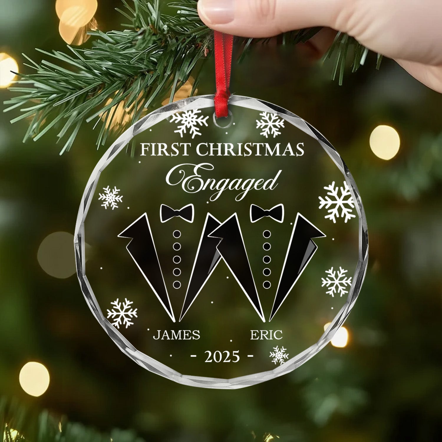 5565OUS2 personalized couple gifts glass first christmas married ornament 5565O6QAG