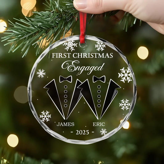 5565OUS2 personalized couple gifts glass first christmas married ornament 5565O6QAG