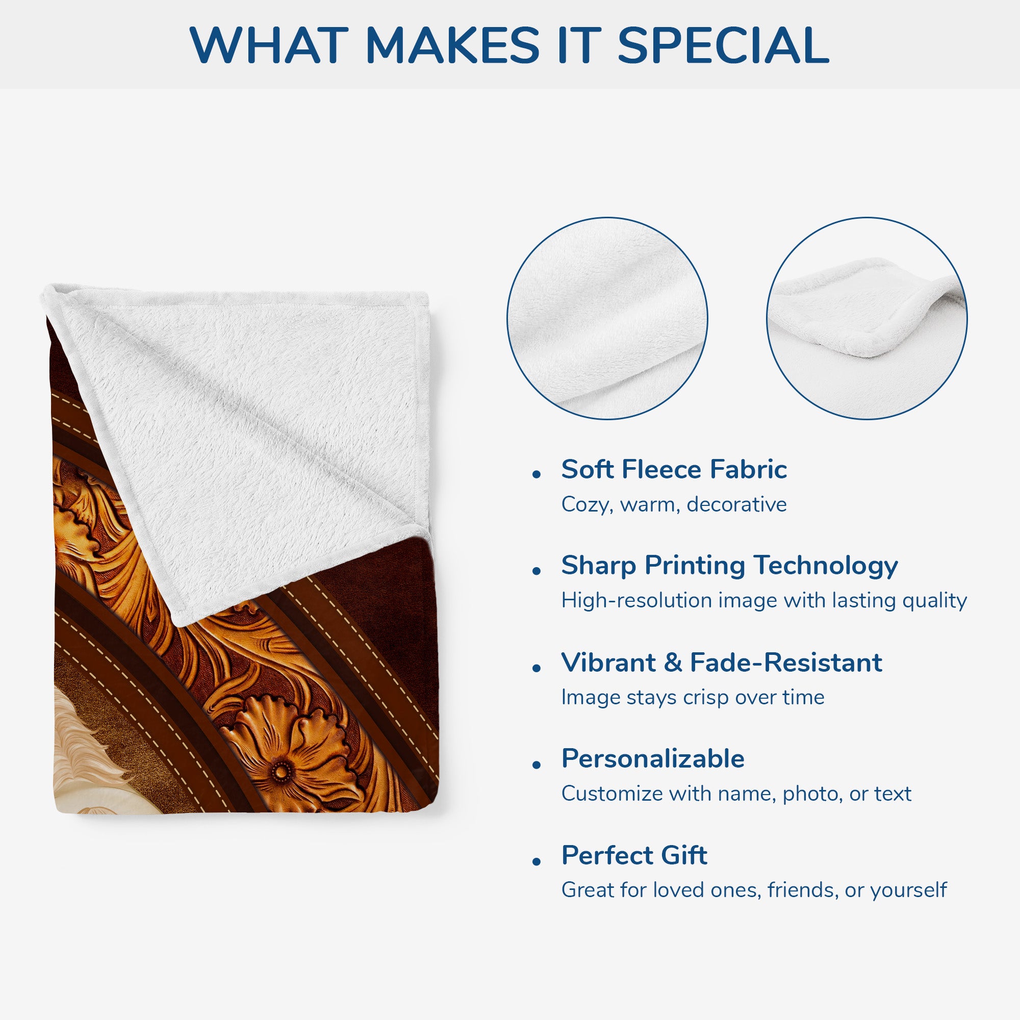 5567BUS4 personalized fleece blankets horse gifts for her 5567B3KAU