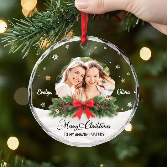 5568OUS2 personalized xmas gifts for friends merry christmas glass ornament 5568O
