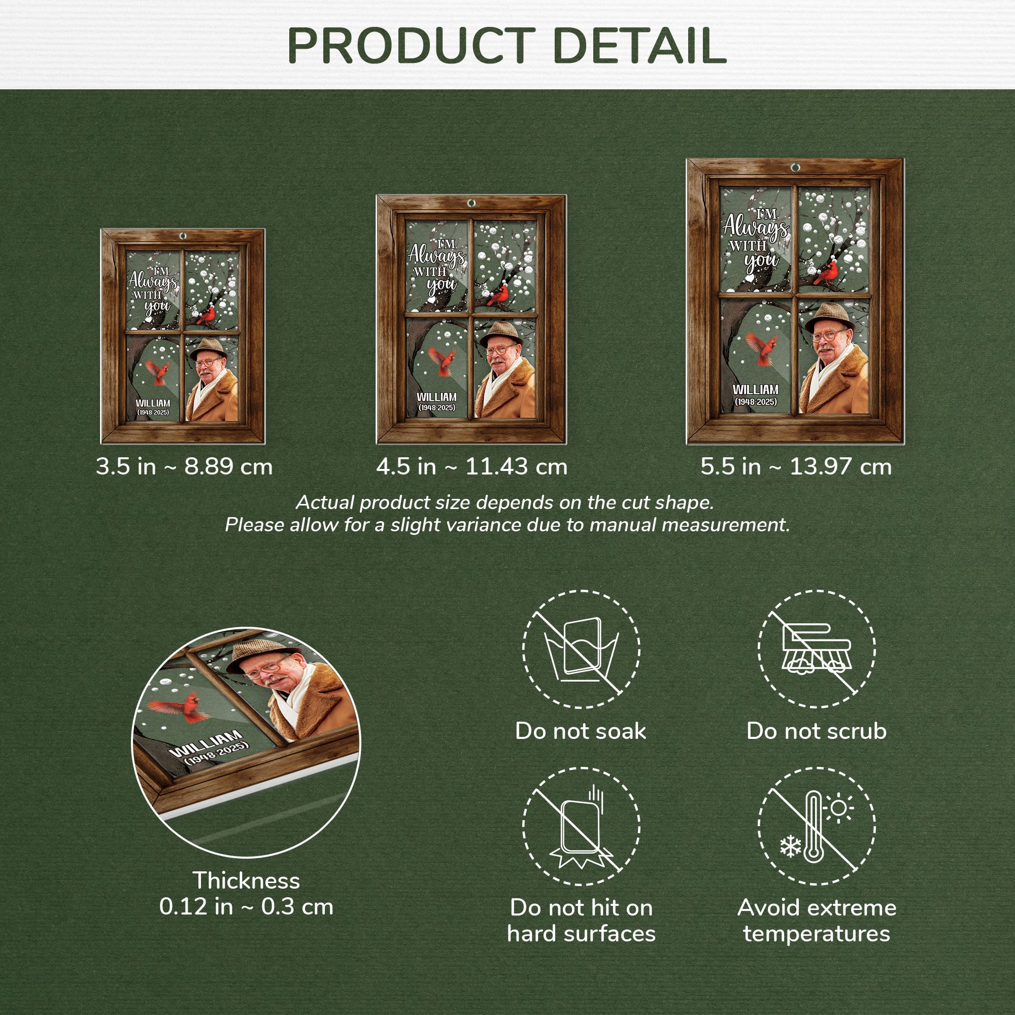 5569OUS3 personalized acrylic photo ornaments memorial gifts for loss of father 5569O3HQB