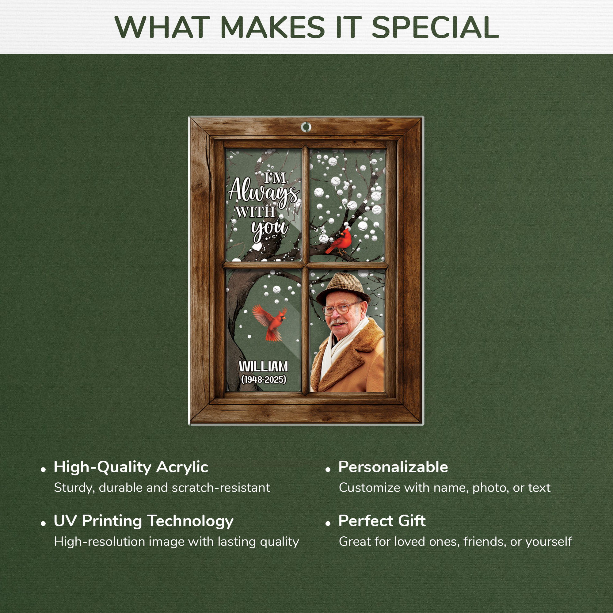 5569OUS4 personalized acrylic photo ornaments memorial gifts for loss of father 5569O3HQB