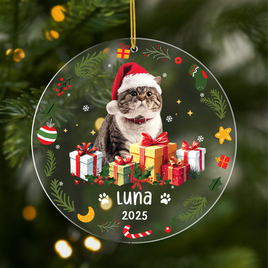 5571OUK1 personalized acrylic christmas ornaments cat photo ornament 5571OKZ5D
