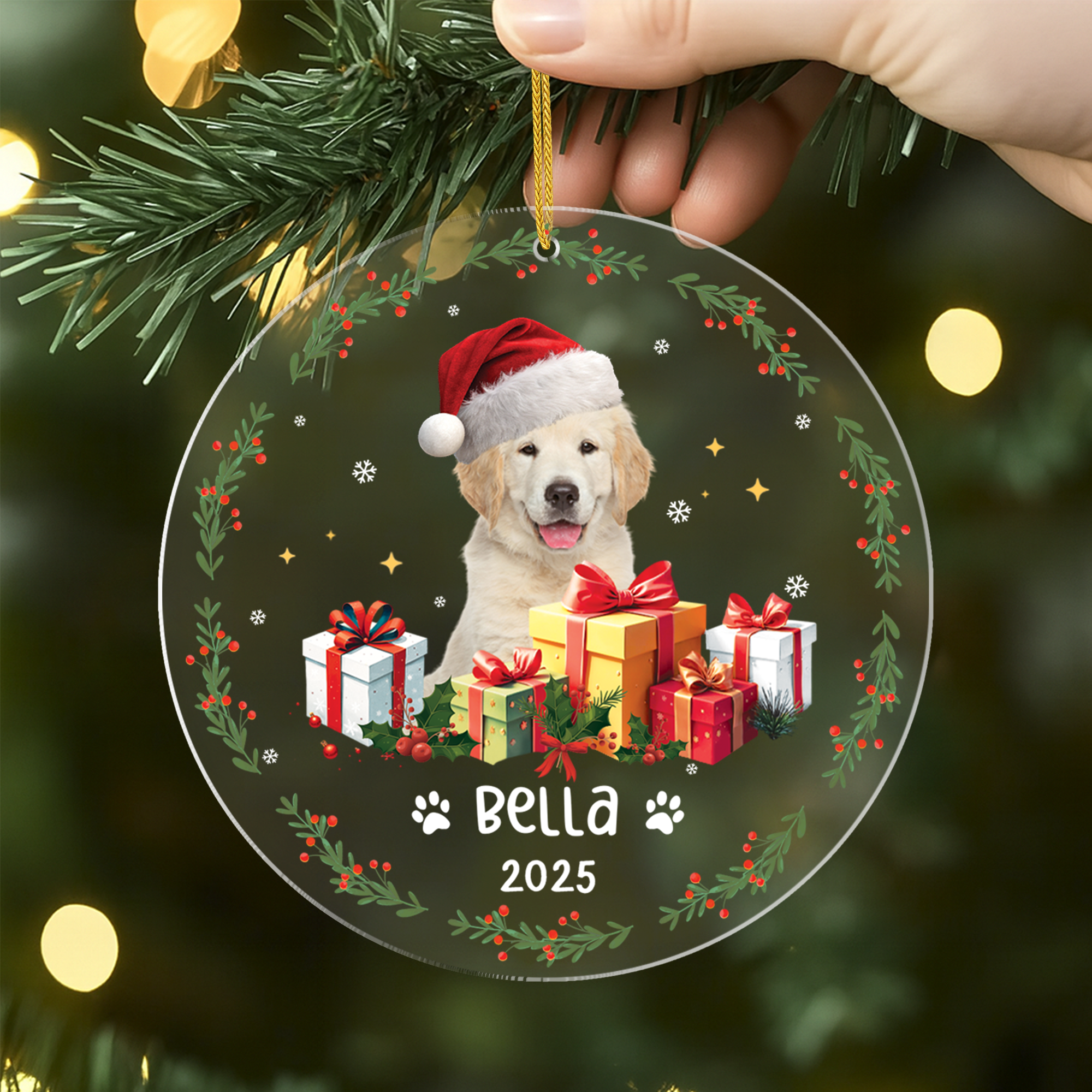 5571OUK2 personalized acrylic christmas ornaments cat photo ornament 5571OKZ5D