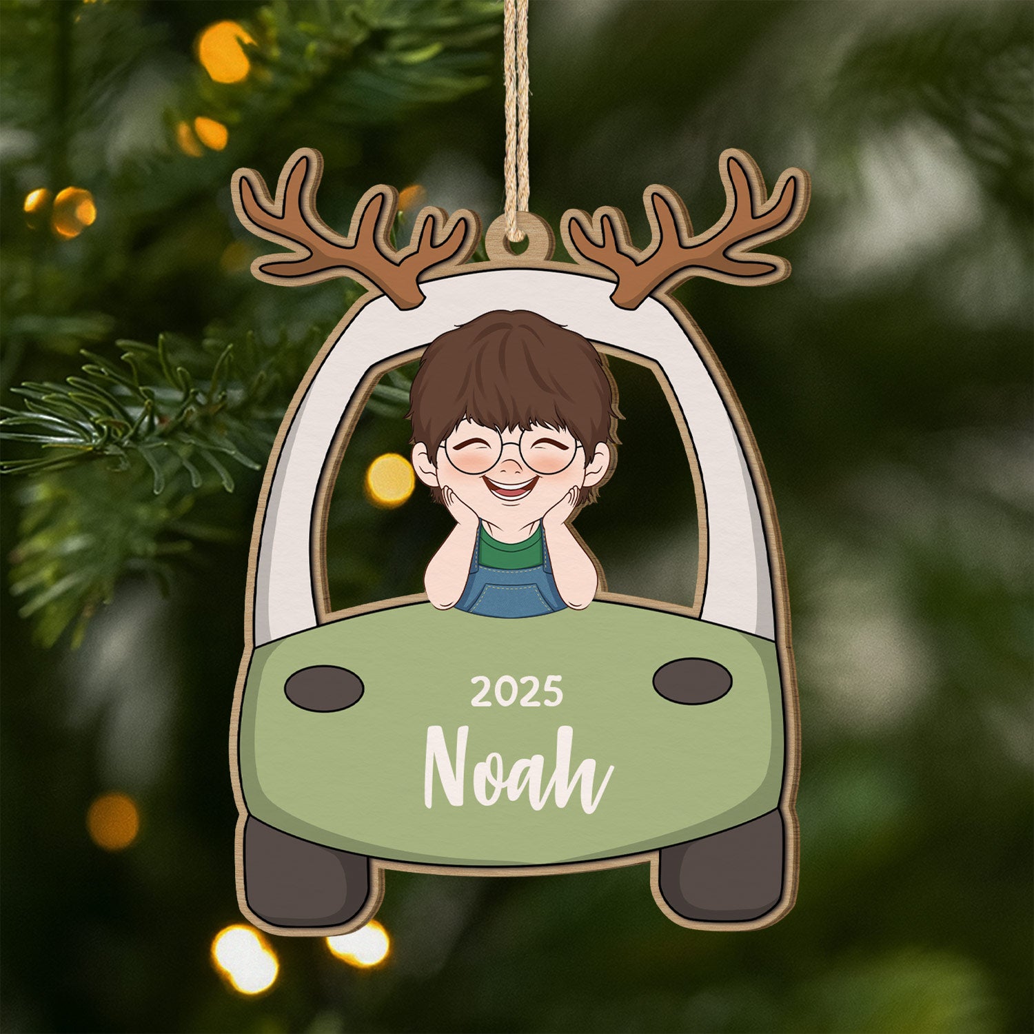 5576OUS1 custom 1 layered wood ornament christmas gifts for kids 5576O6TAK