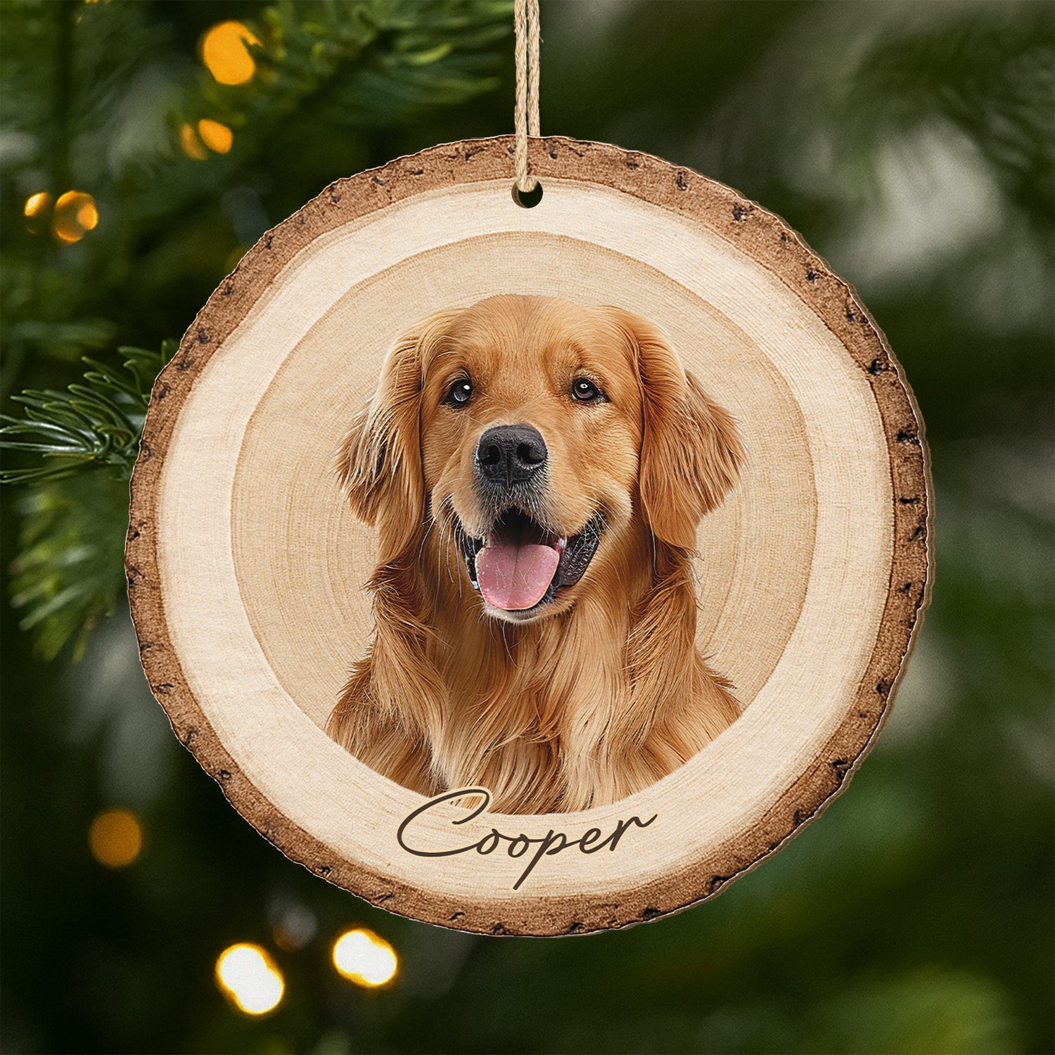 5595OUS1 personalized dog lover gifts 1 layered wooden ornament 5595O3LCC