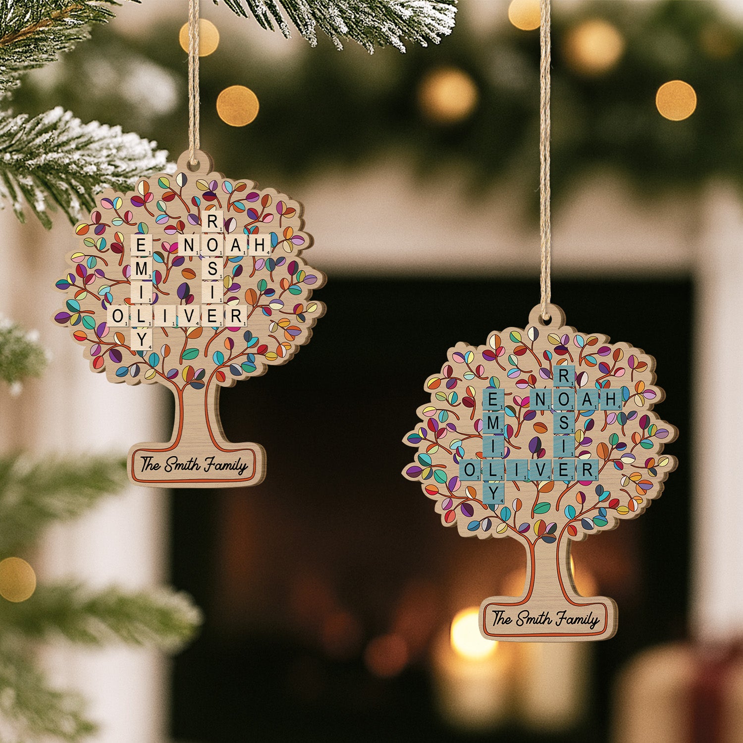 5596OUS2 personalized family tree gifts 1 layered wooden ornaments 5596O3TTI