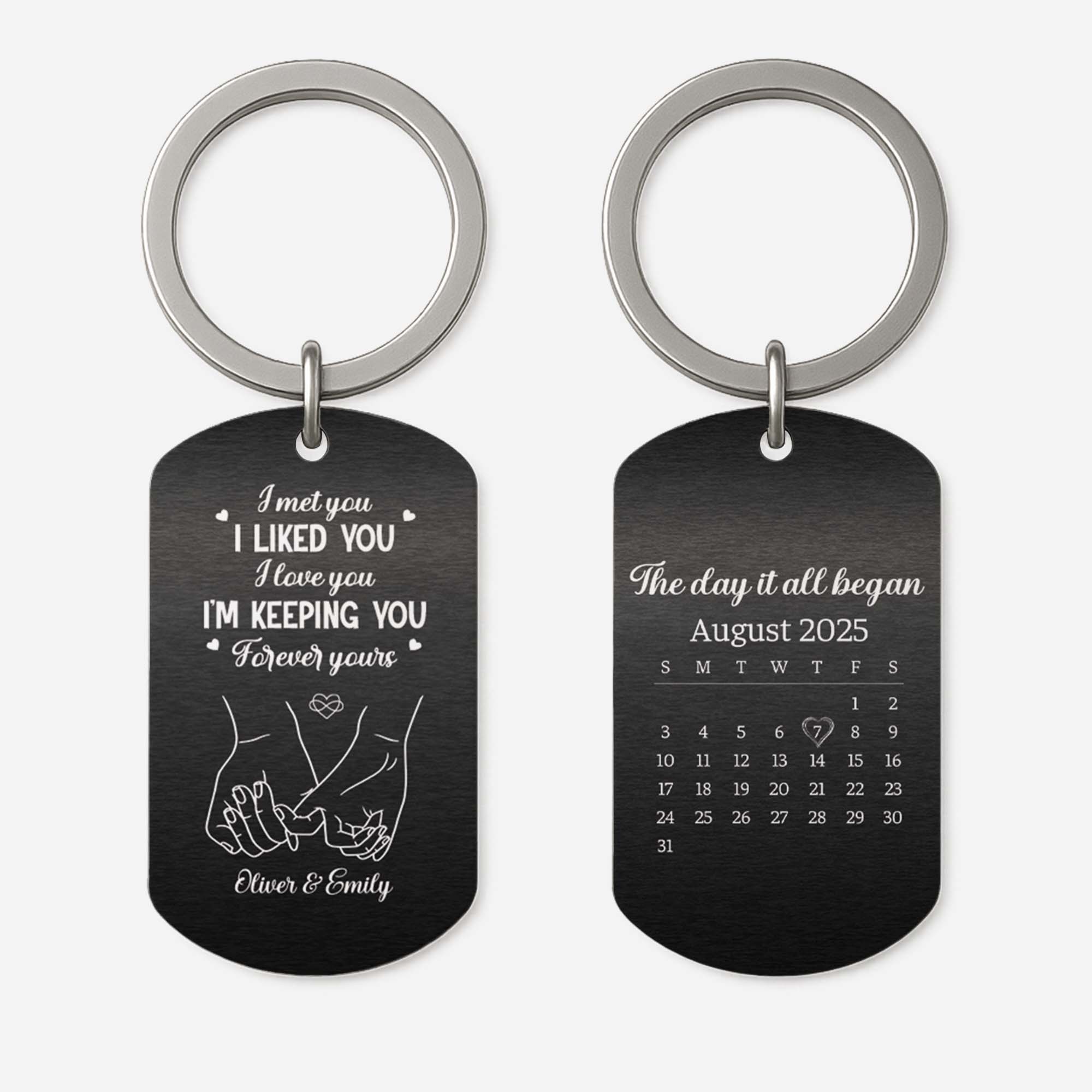 5616JUS1 custom keychains for couples forever yours metal keychain 5616J8LCG