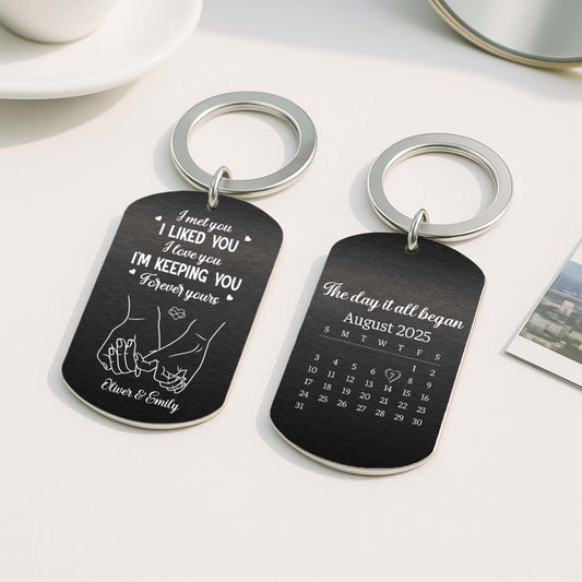5616JUS2 custom keychains for couples forever yours metal keychain 5616J8LCG