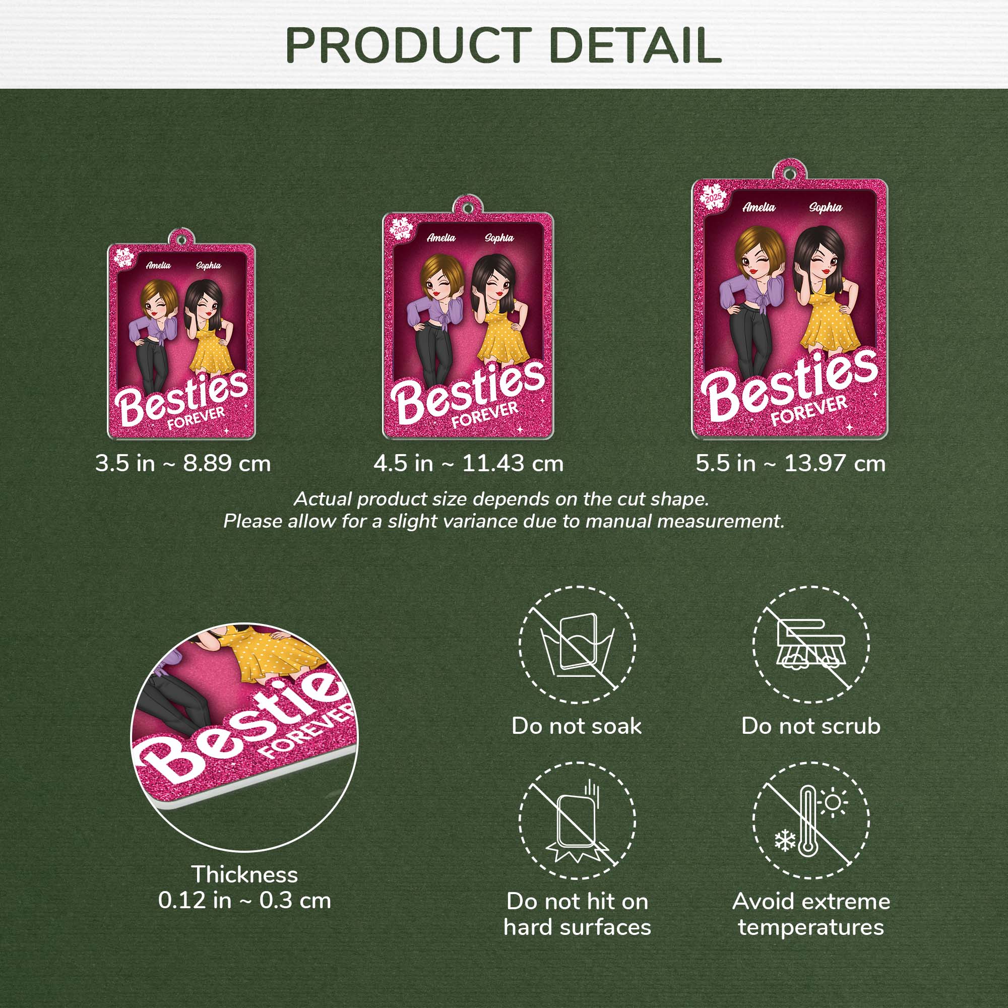 5619OUK3 personalized best friend gifts besties forever acrylic ornament 5619O5ZAF