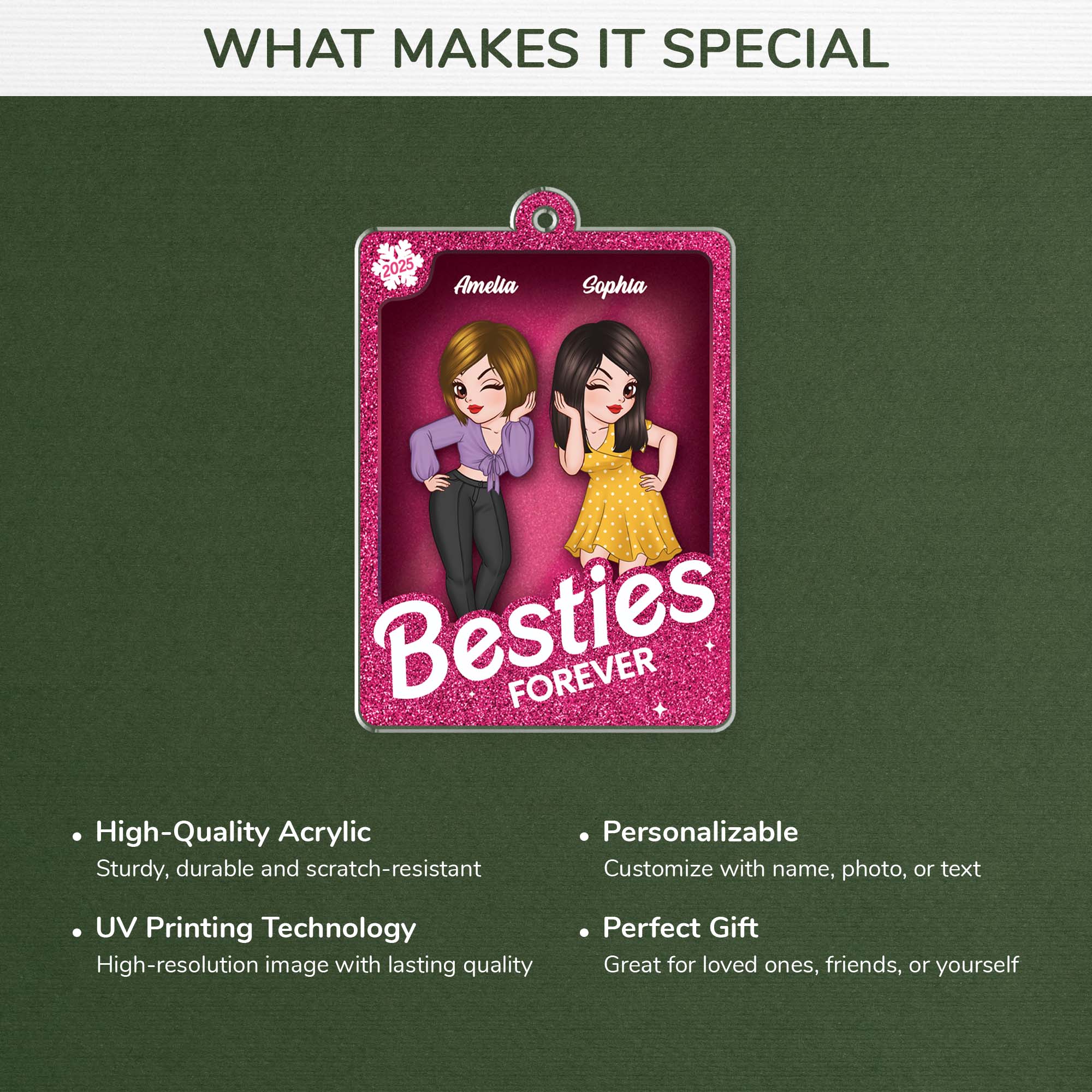 5619OUK4 personalized best friend gifts besties forever acrylic ornament 5619O5ZAF
