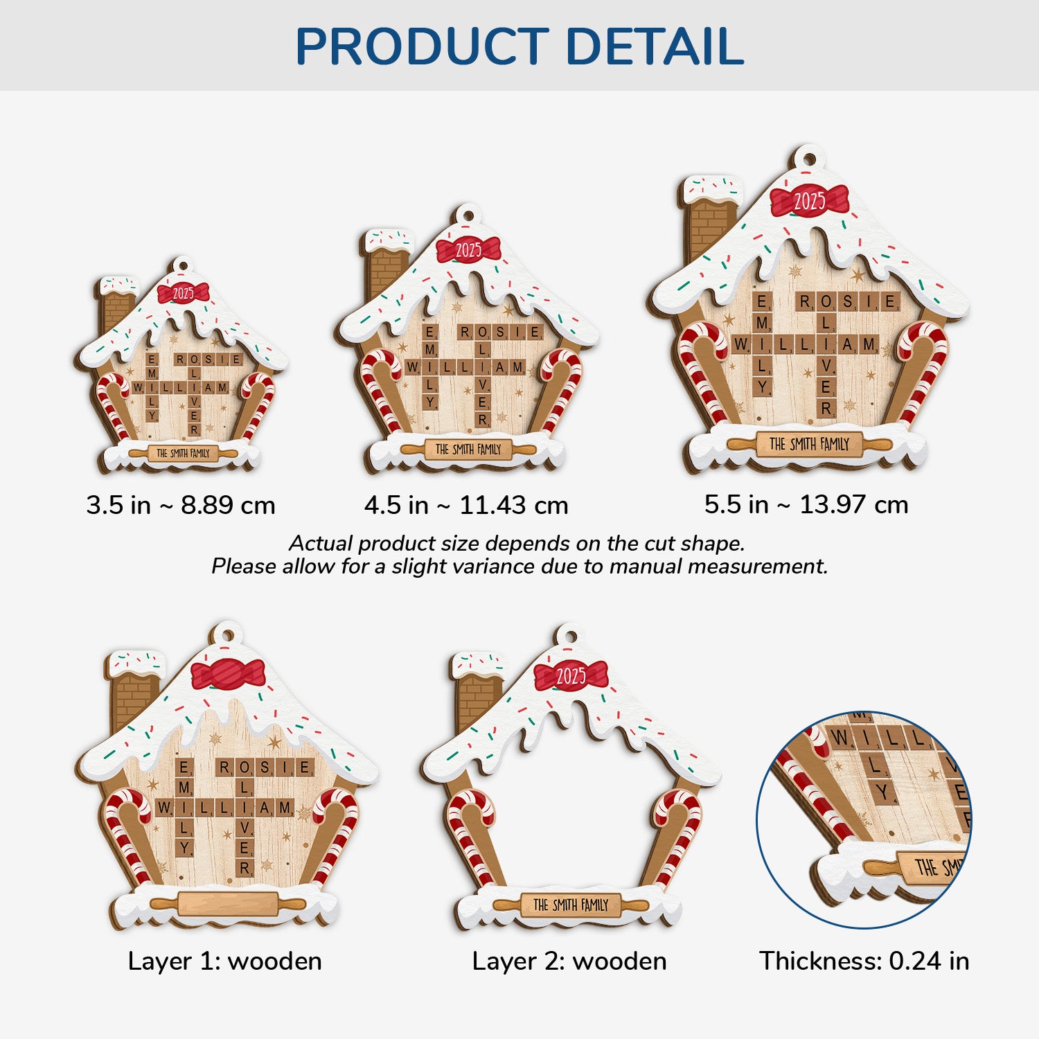 5625OUS3 personalized crossword gifts for family 2 layered wood ornament_ 5625OKTQI