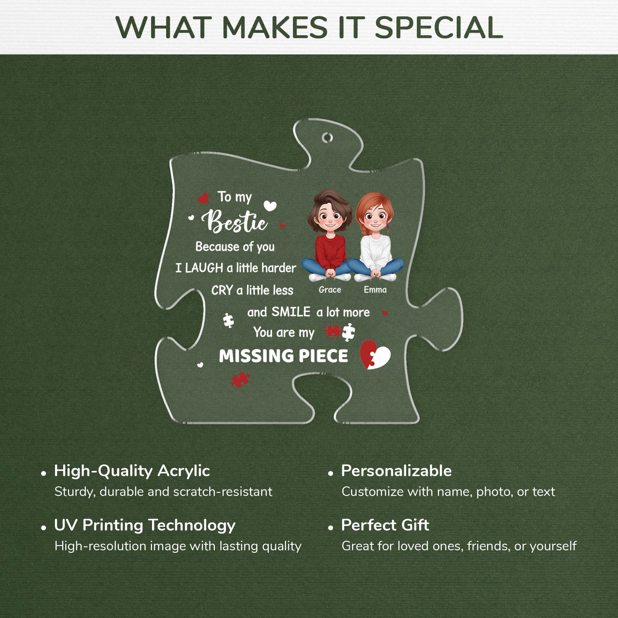 5627OUS1 personalized best friend gifts to my bestie acrylic ornament 5627O86TF4