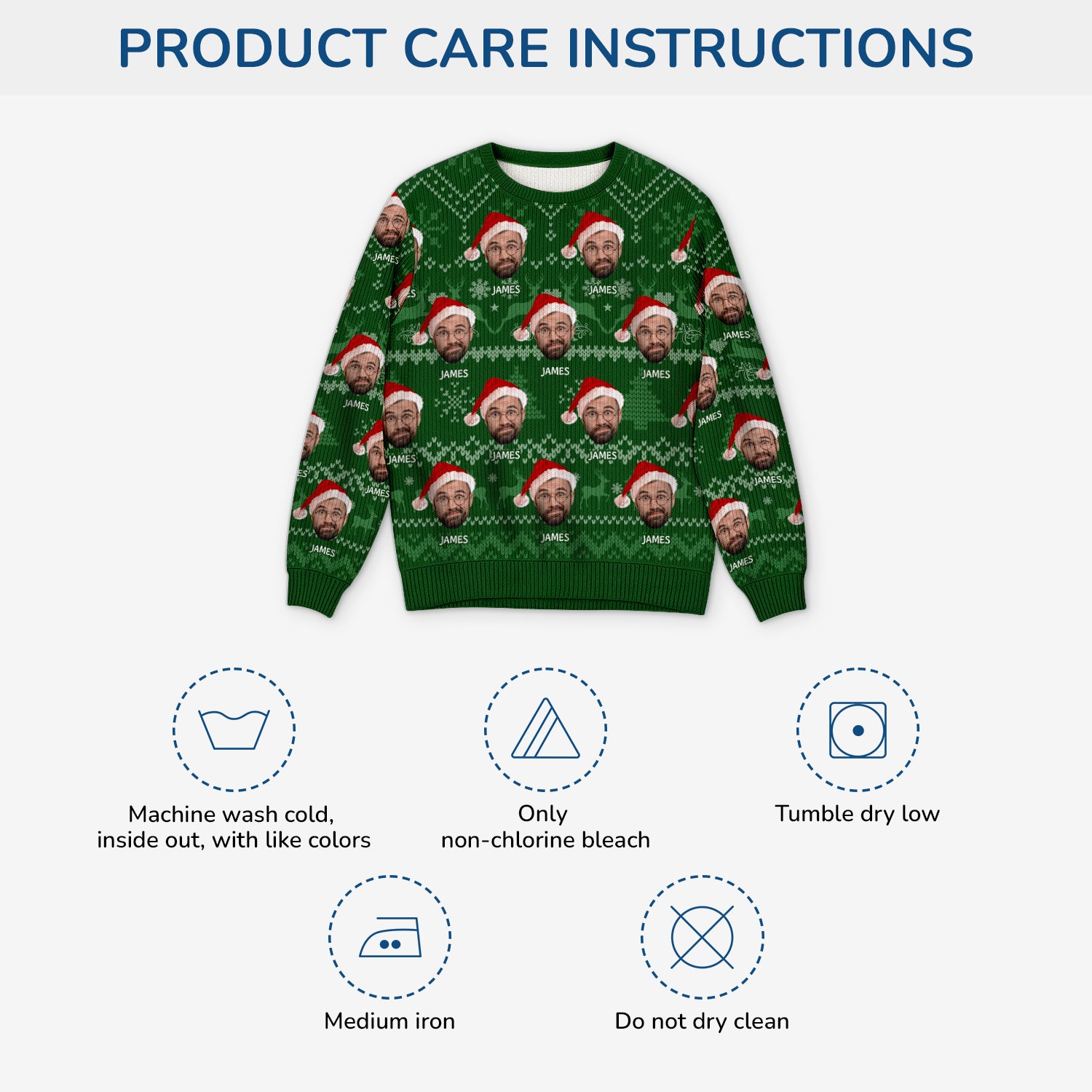 5633WUS4 custom ugly christmas sweater with face_s funny xmas gifts 5633W8MNB