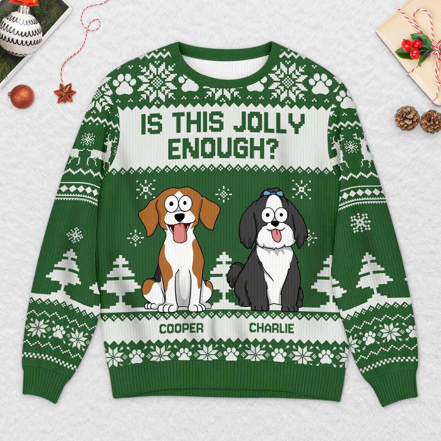 5634WUK2 personalized dog ugly christmas sweater is this jolly enough 5634W8YZC_65977ed9 a456 46d0 8111 2bacc779b09e
