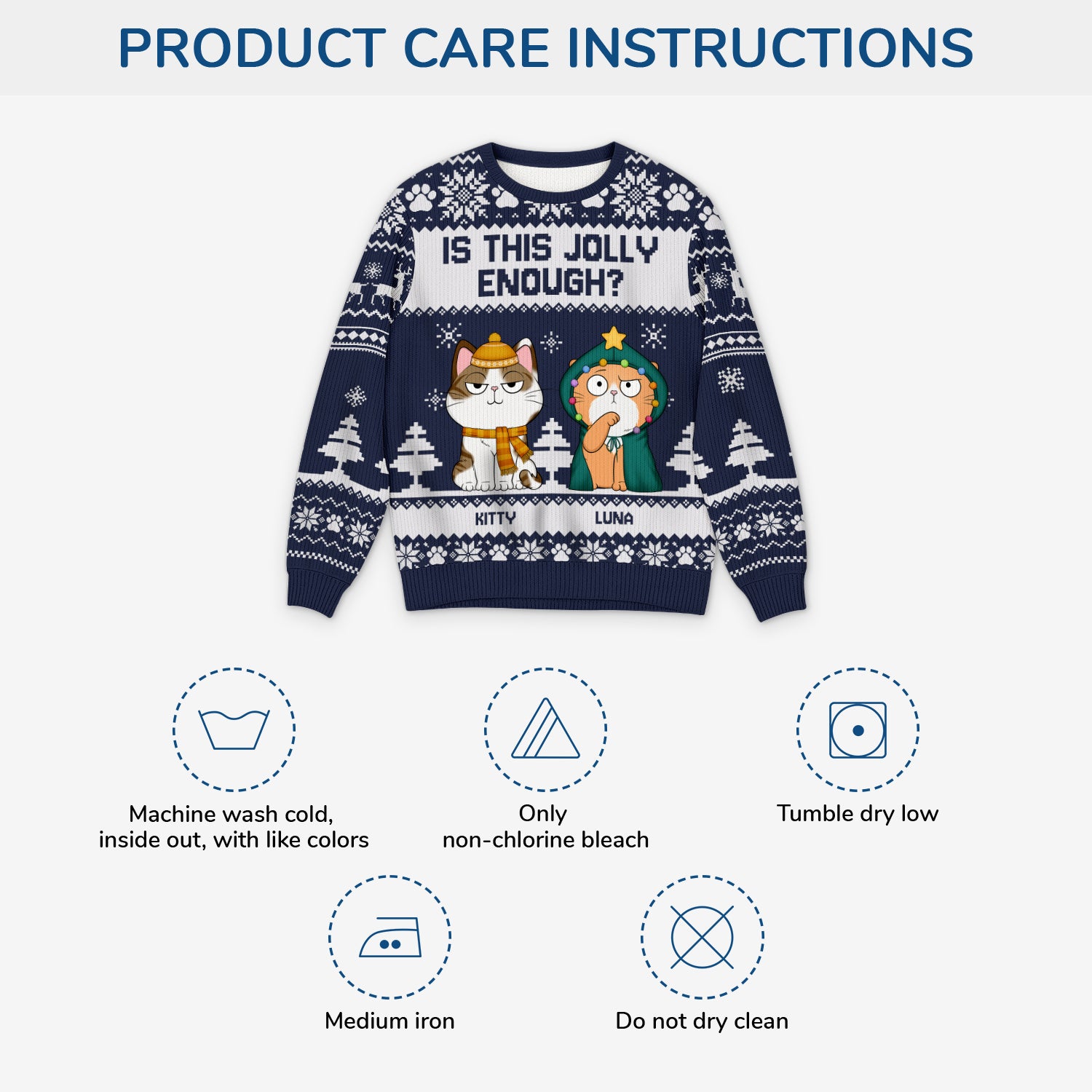 5634WUK4 personalized cat ugly christmas sweater is this jolly enough 5634W8YZD