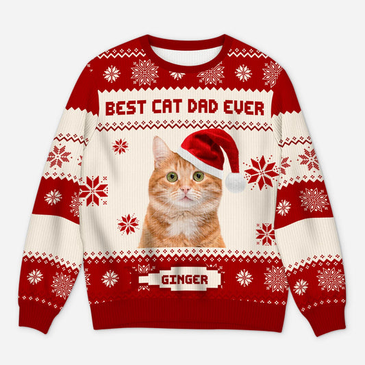 5643WUS1 personalized cat mom gifts photo ugly christmas sweater 5643WTHAD