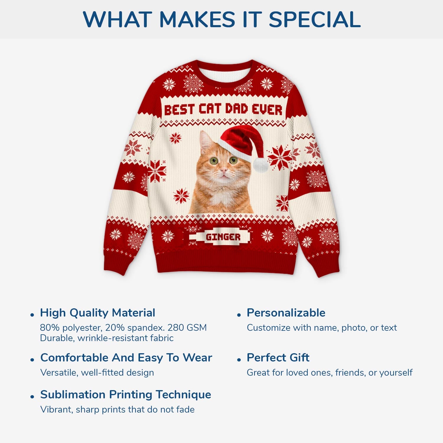 5643WUS5 personalized cat mom gifts photo ugly christmas sweater 5643WTHAD