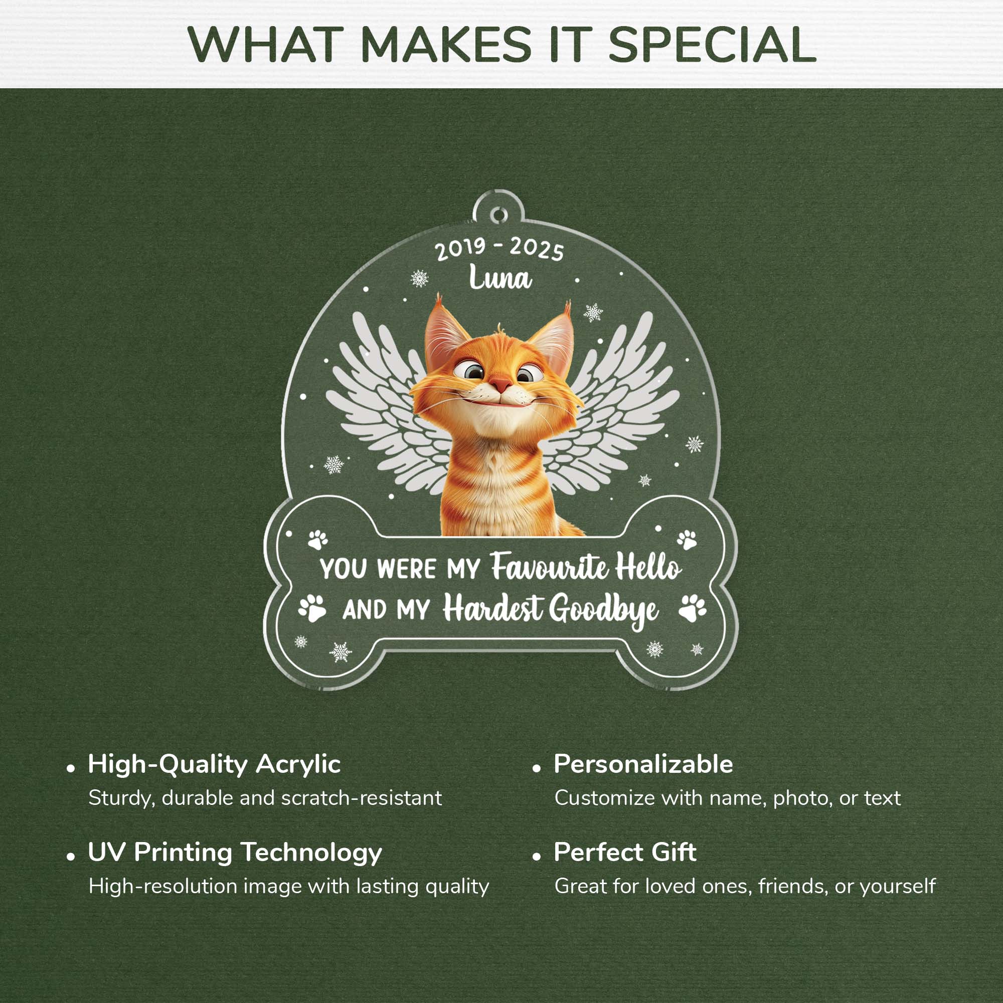 5647OUK4 personalized cat memorial gifts acrylic photo ornament 5647OKYZD