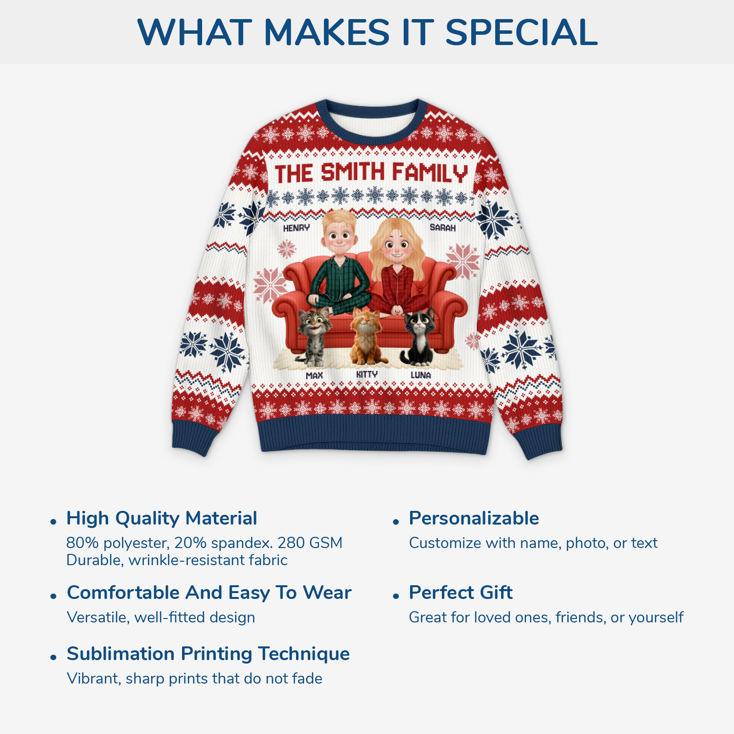 5649WUS5 custom family gifts family with cat ugly christmas sweater 5649W8HZD