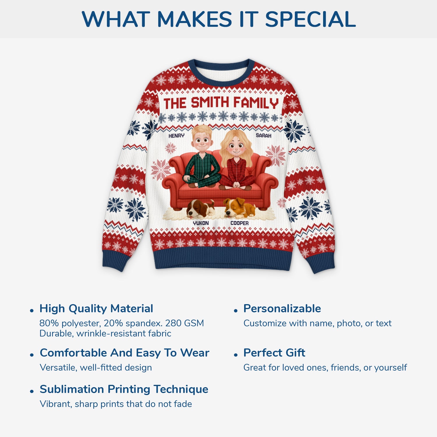 5649WUS5 custom family gifts family with dog ugly christmas sweater 5649W8HZC