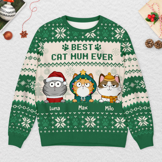 5652WUK2 personalized ugly christmas sweater life is better with cats 5652WKZND