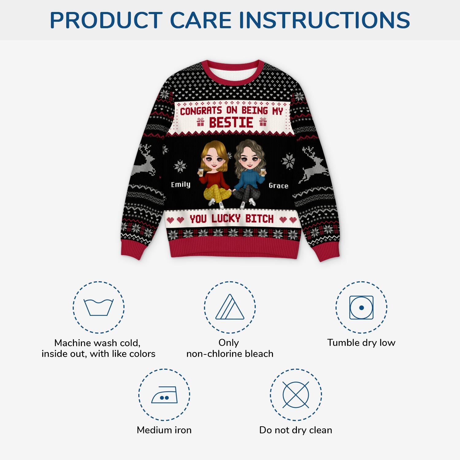 5661WUS4 personalized ugly christmas sweater gifts for best friends 5661WKKAF