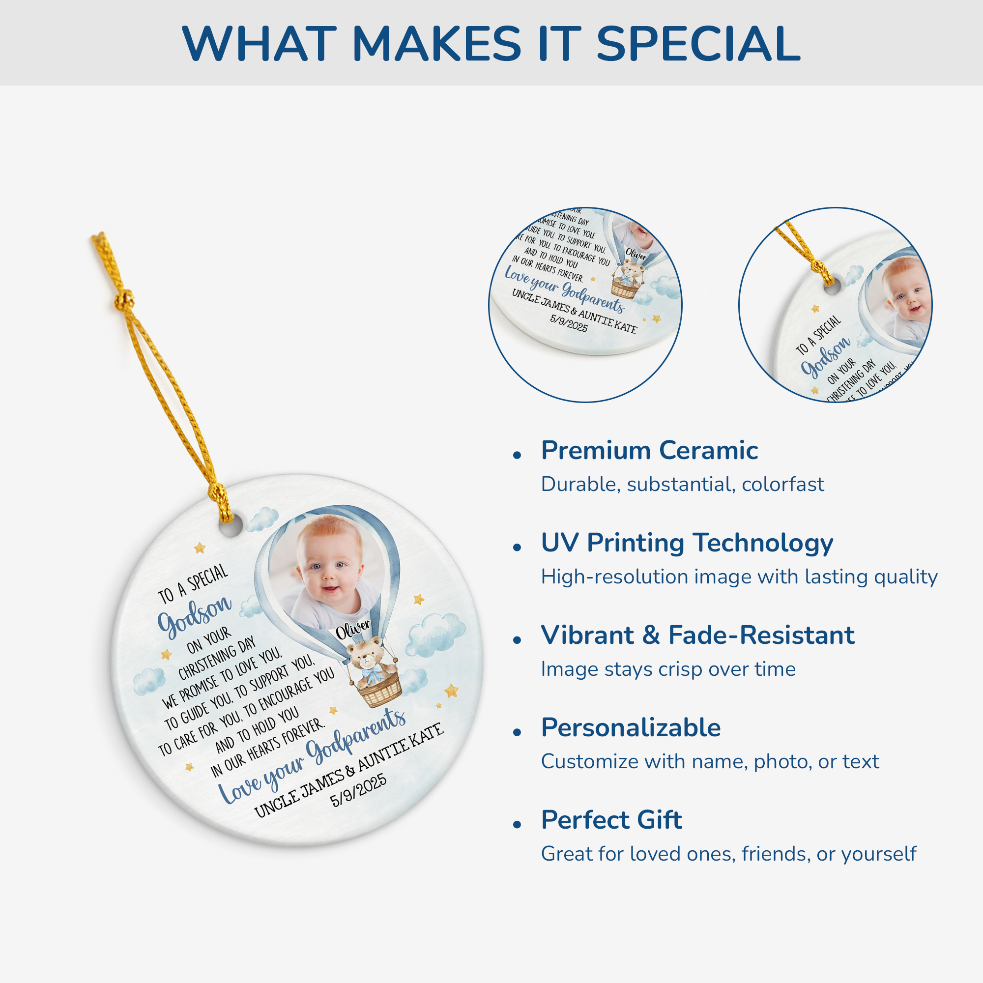 5670OUS4 custom godchild christening gift ceramic baptism christmas ornament 5670O6HAK