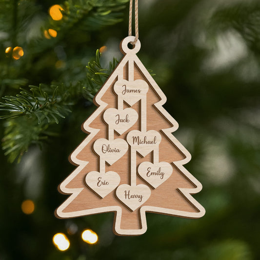 5672OUK1 custom 2 layered wood ornament with names family christmas gifts 5672O6ZCI