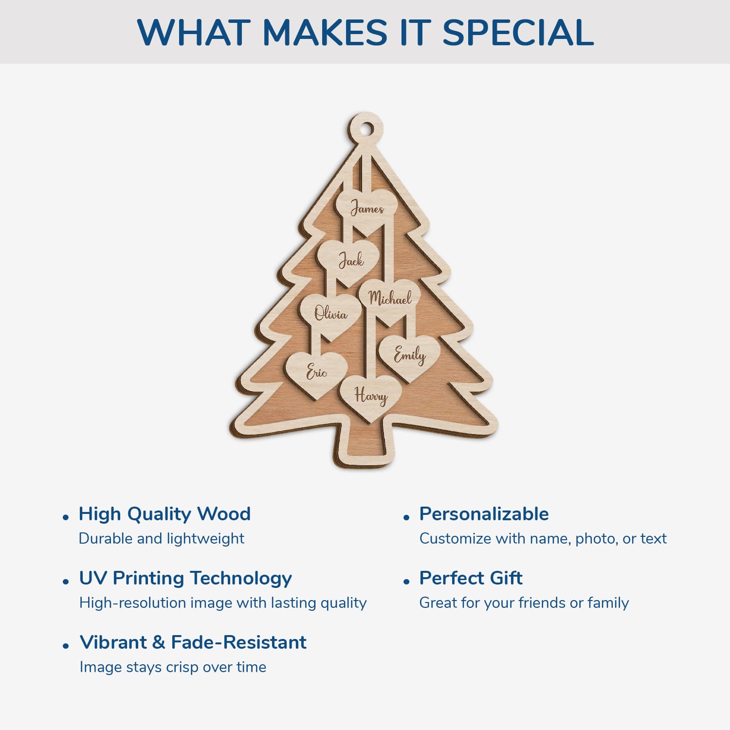 5672OUK4 custom 2 layered wood ornament with names family christmas gifts 5672O6ZCI