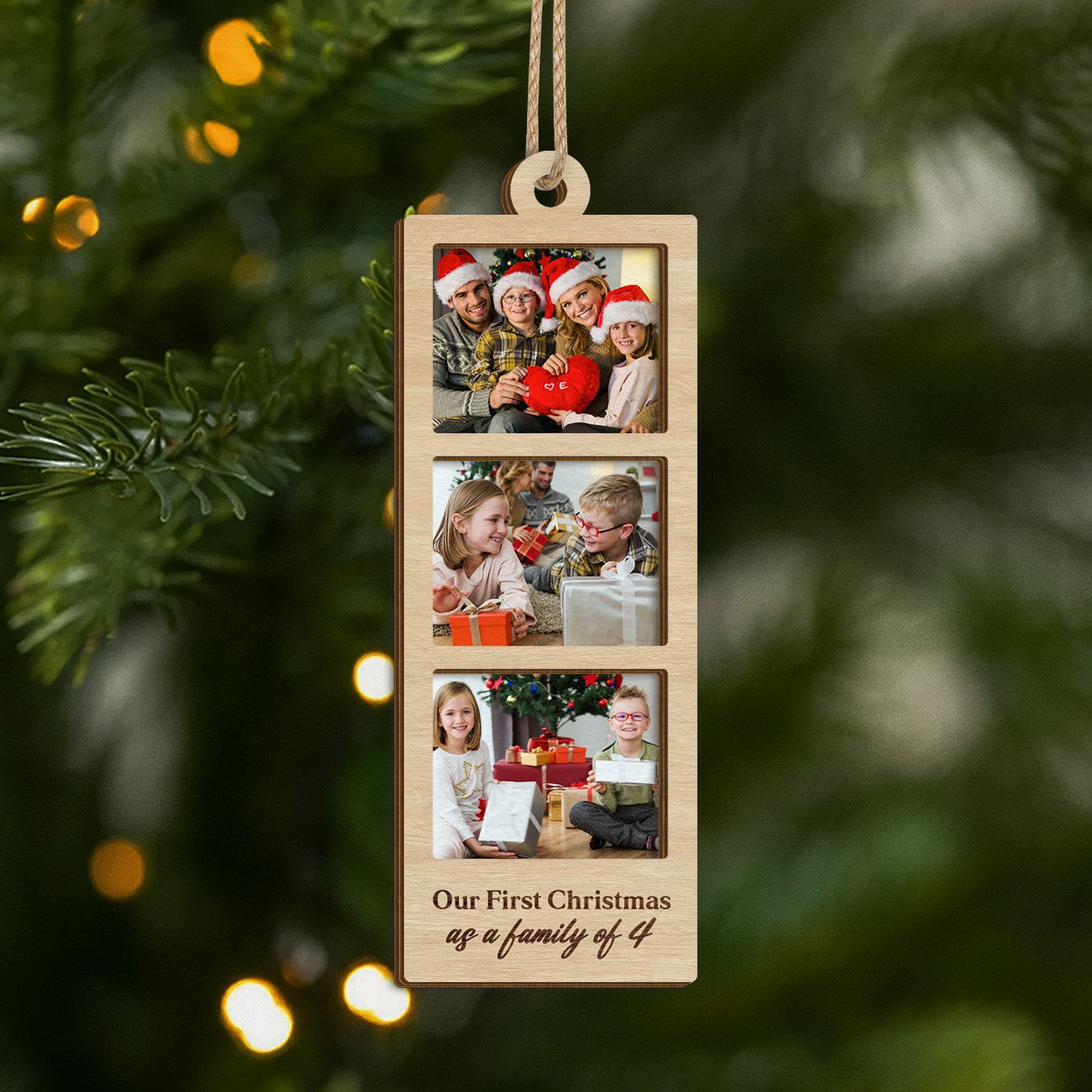 5673OUS1 personalized 2 layered wood xmas ornament family photo gifts 5673O6MMI