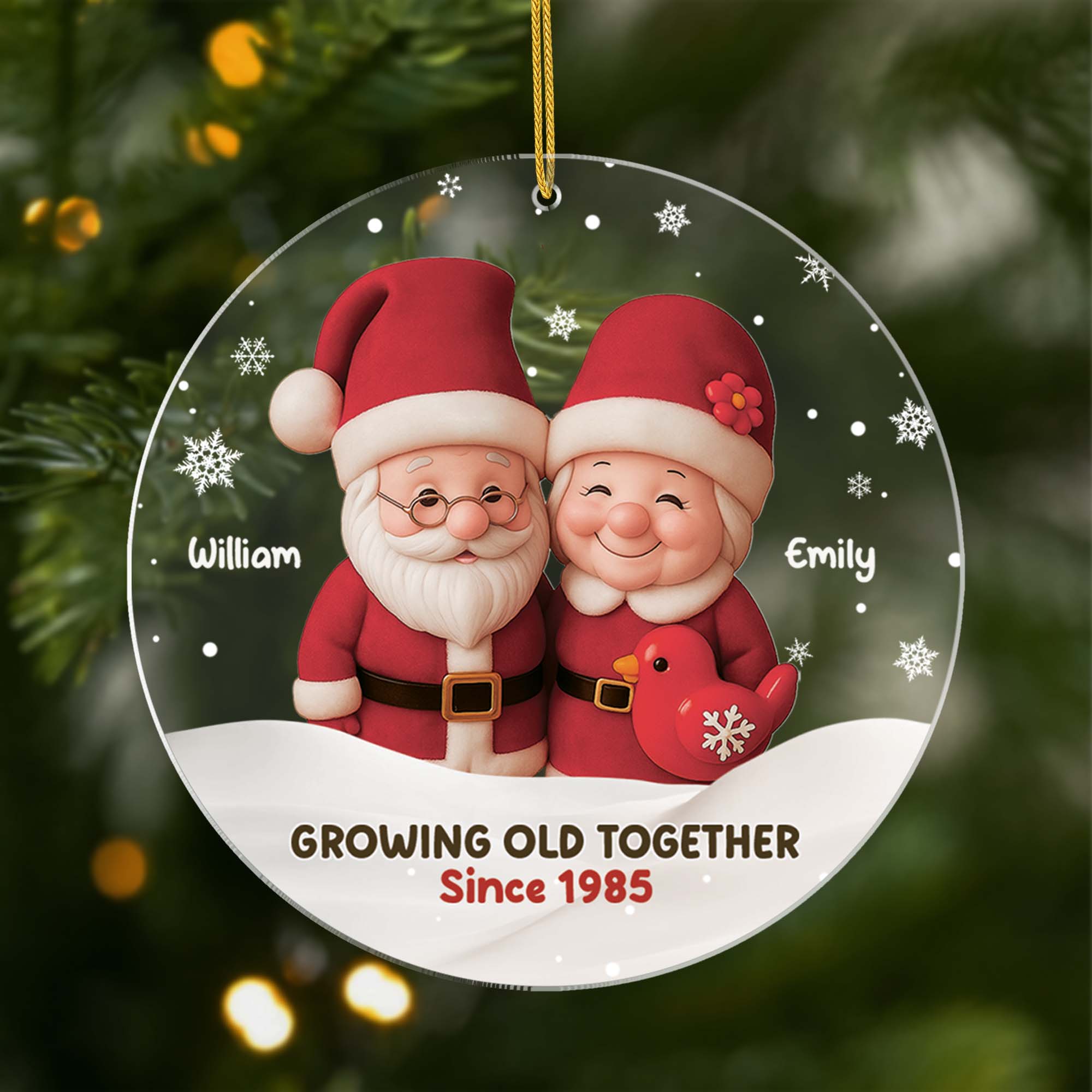 5679OUS1 acrylic santa christmas ornaments custom gifts for couples 5679OKL0G