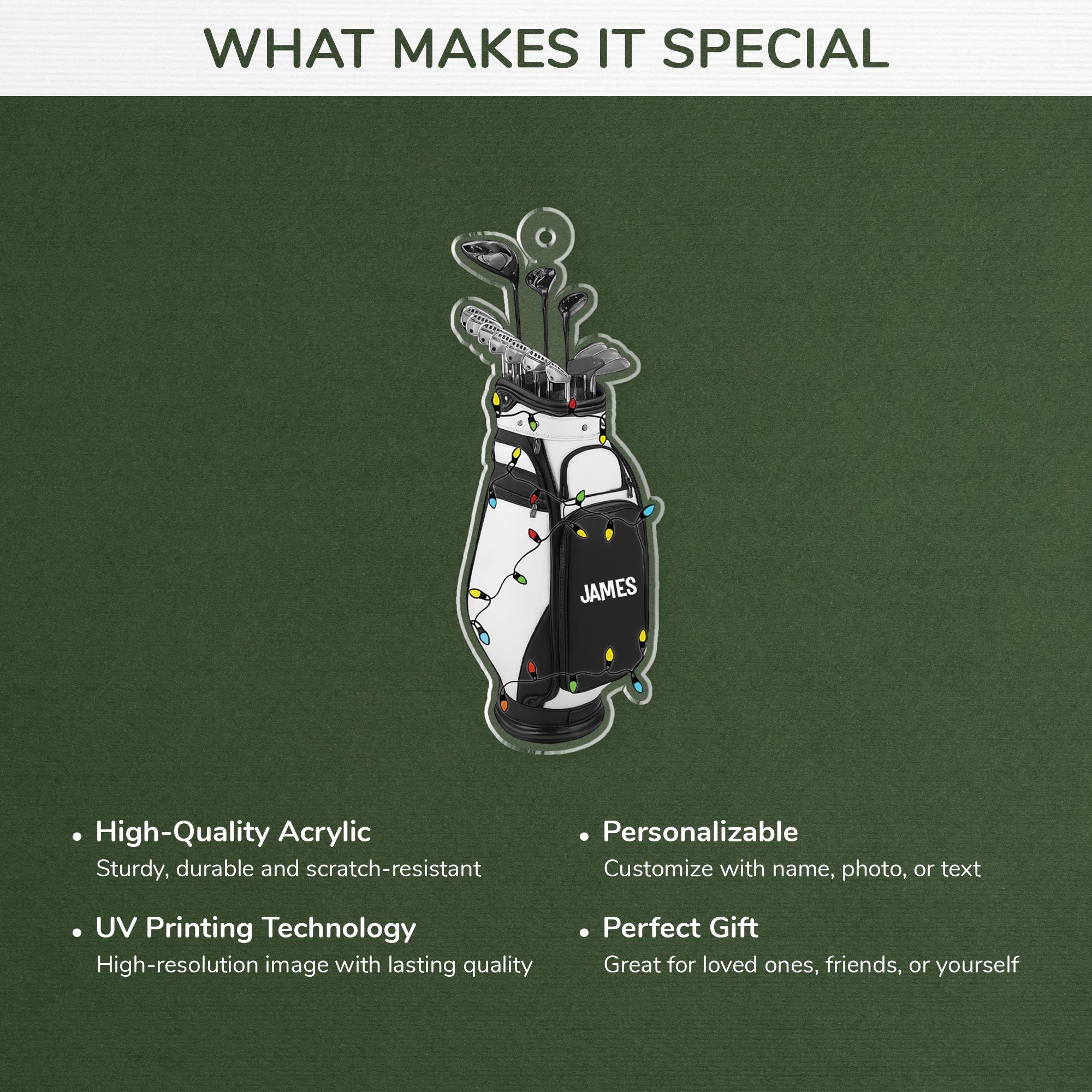 5690OUS4 personalized golf gifts acrylic golf christmas ornament_ 5690OKTAB