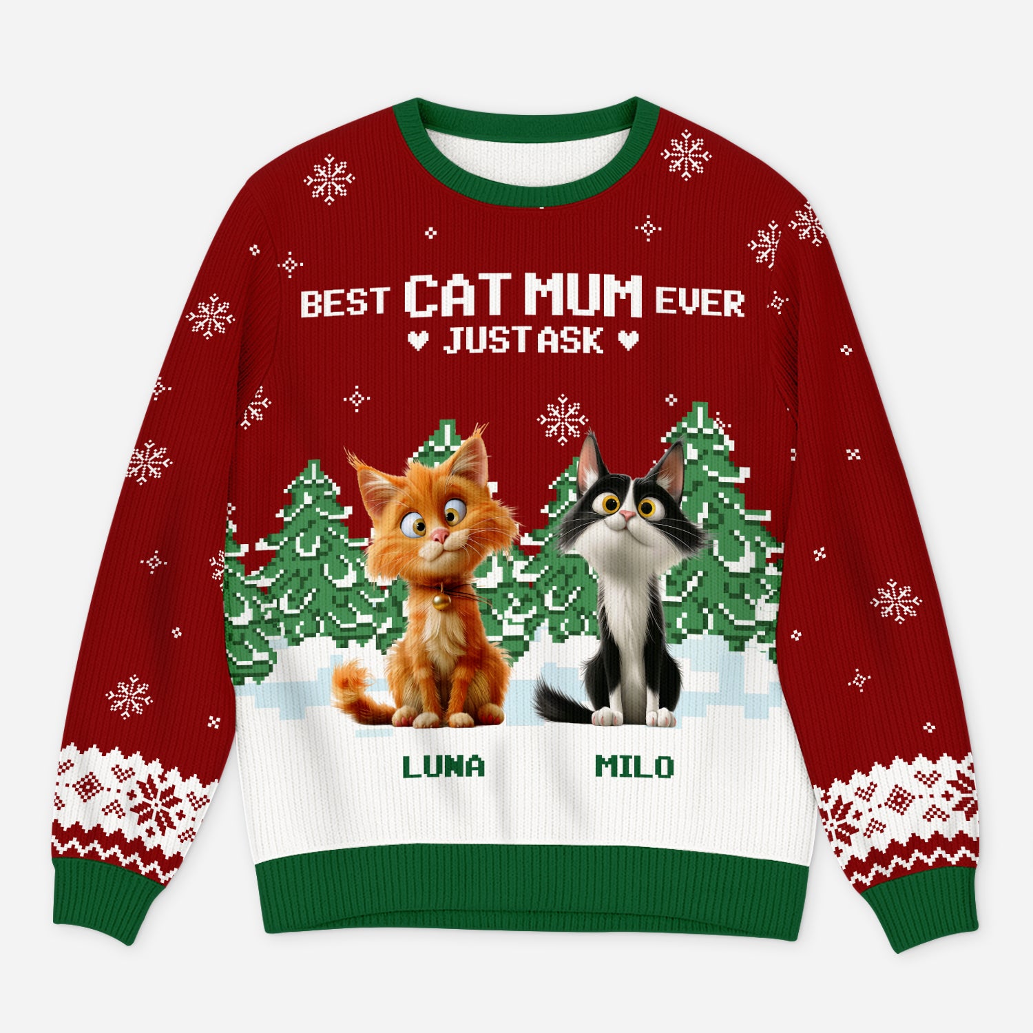 5693WUK1 personalized ugly christmas sweater cat best cat dad ever gifts 5693W8LND