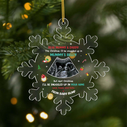 5694OUk1 custom xmas gifts for parents to be acrylic ultrasound ornament 5694OKUTA