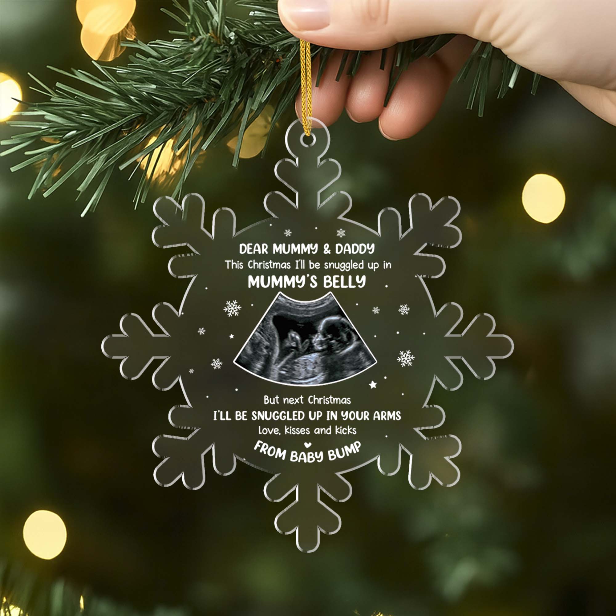 5694OUk2 custom xmas gifts for parents to be acrylic ultrasound ornament 5694OKUTA