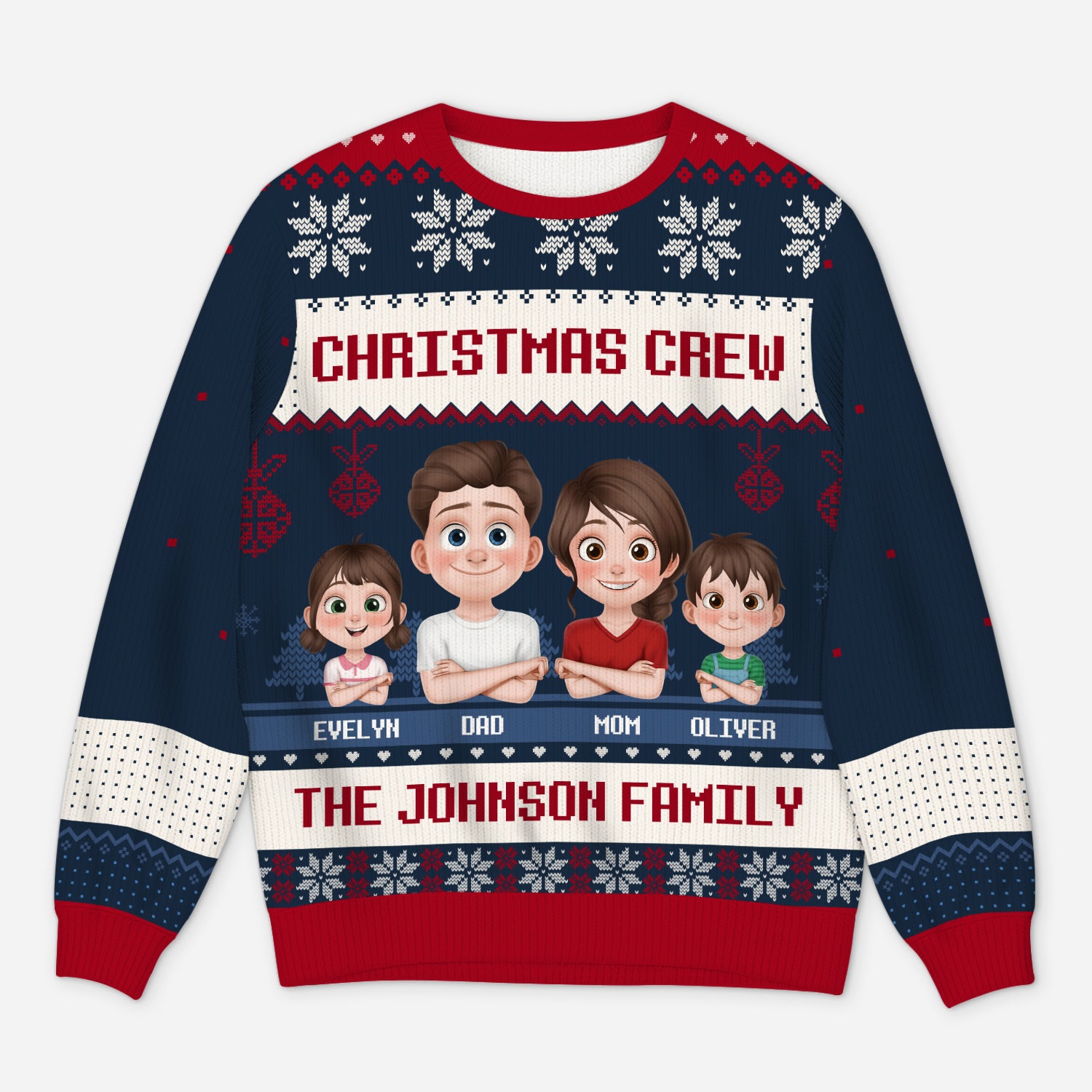 5695WUS1 personalized ugly christmas sweater matching sweaters for family 5695W8KAI