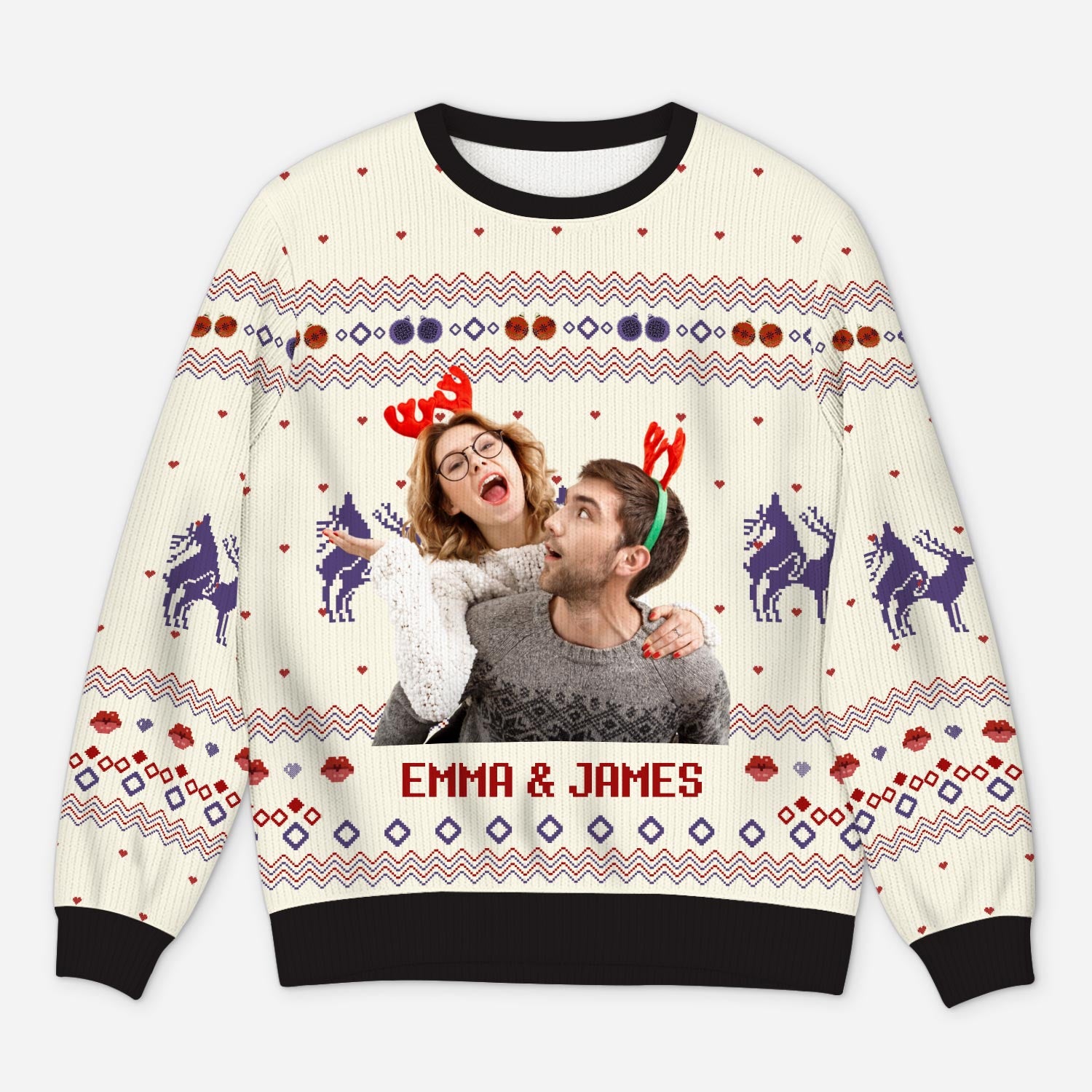 5700WUS1 personalized funny ugly christmas sweaters for couples with photos 5700W3QAG