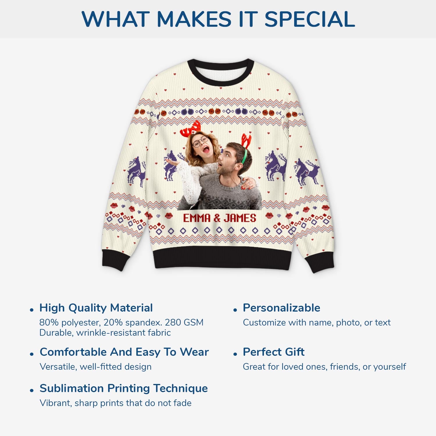 5700WUS5 personalized funny ugly christmas sweaters for couples with photos 5700W3QAG