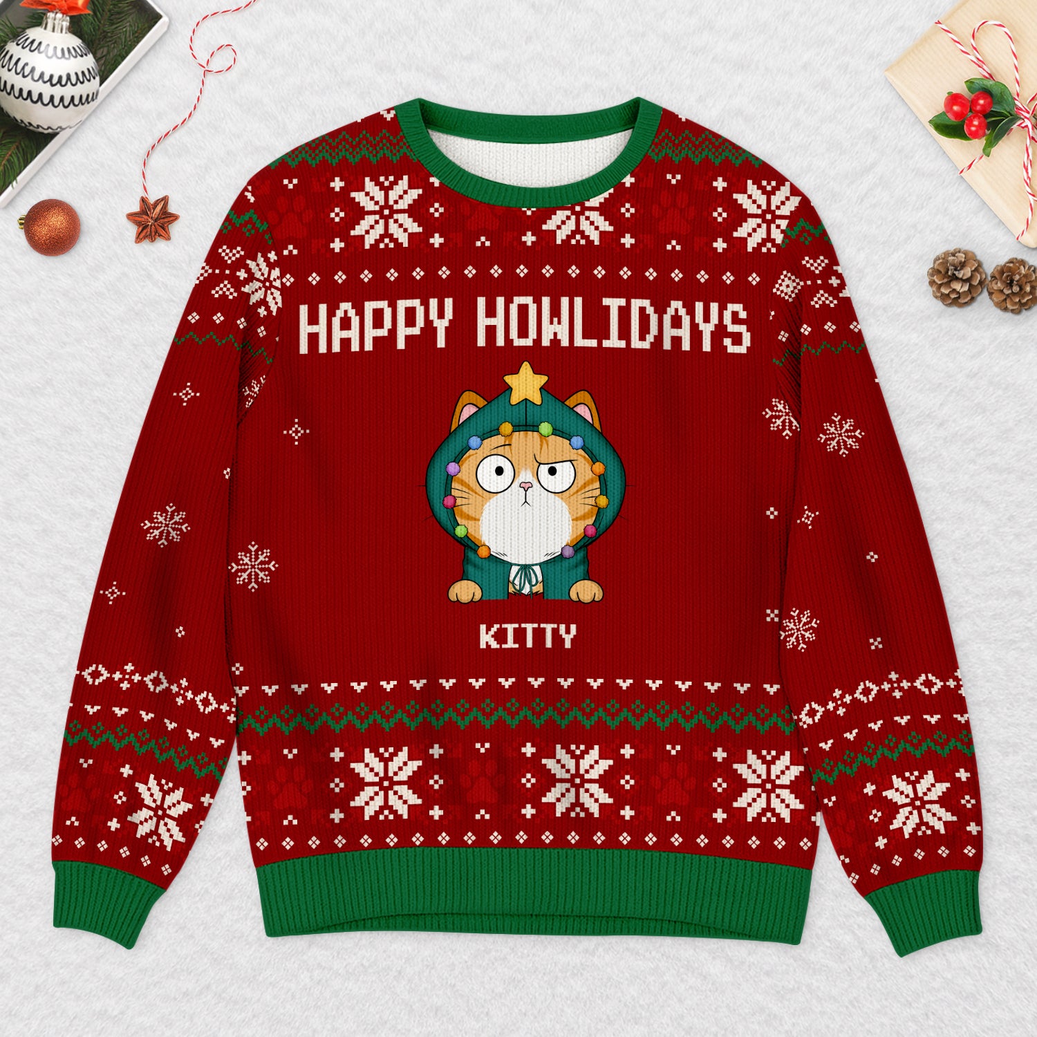 5704WUK2 personalized gifts for cat lovers ugly christmas sweater cat 5704WTYND