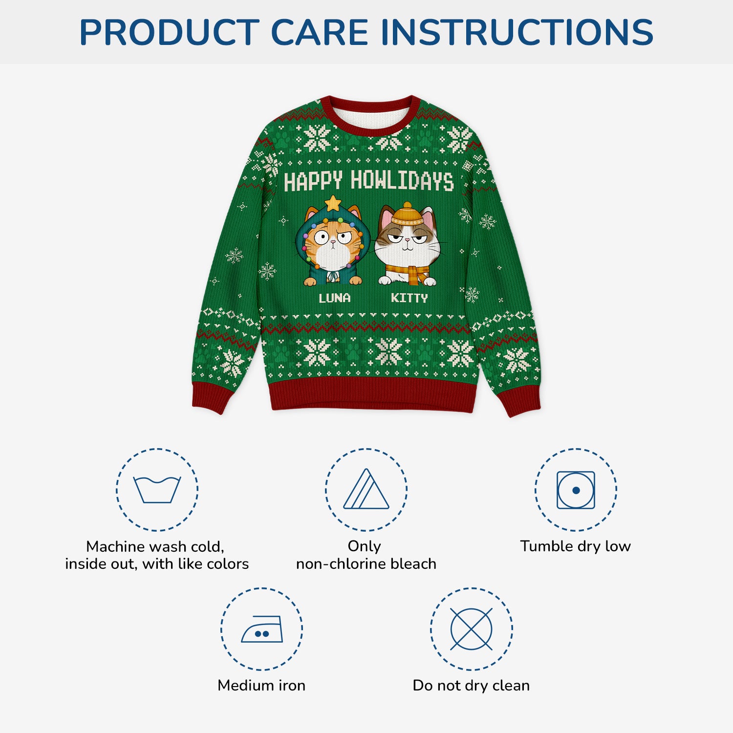5704WUK4 personalized gifts for cat lovers ugly christmas sweater cat 5704WTYND